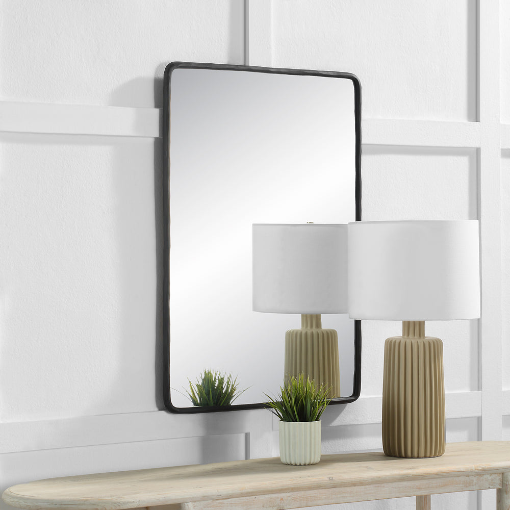 Jorah 36" Tall Rectangle Wall Mirror, Black - Lifestyle Image - MT2674