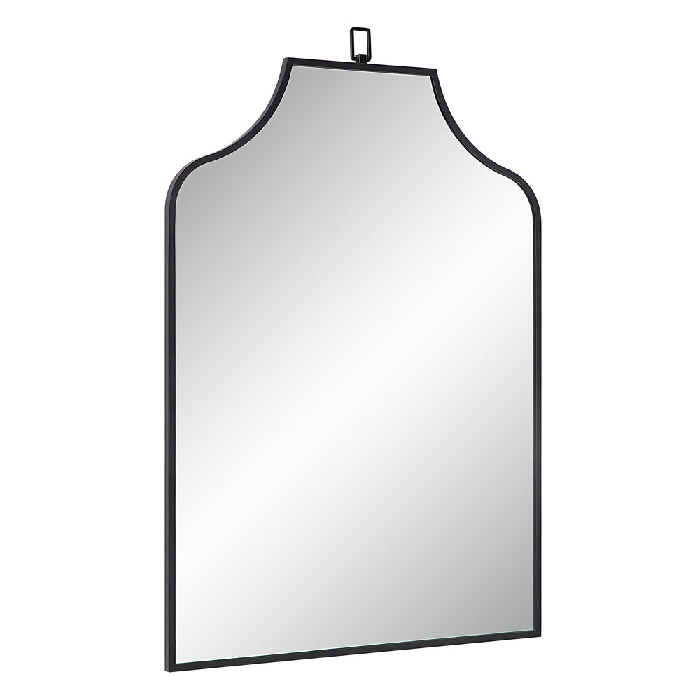 Breda 45" Tall Recatangular Arch Mirror, Matte Black - Angle Image - MT2639