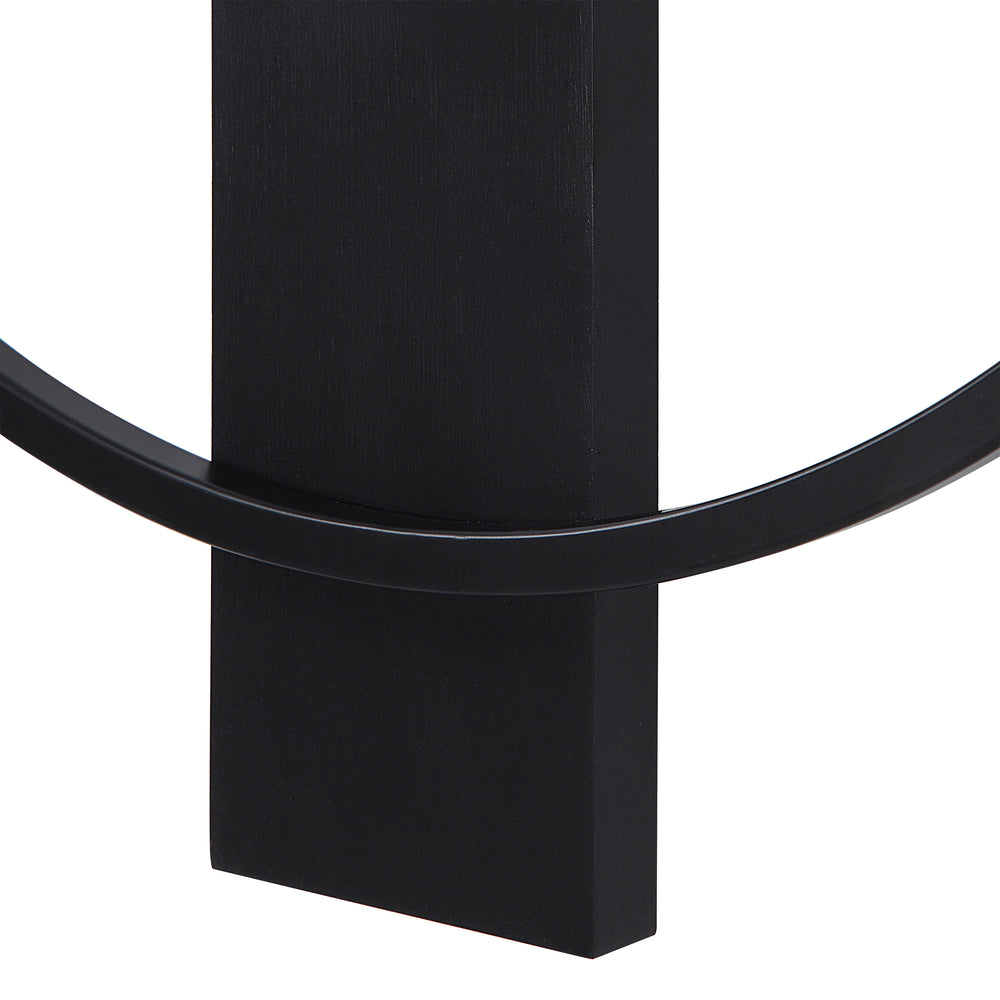 Romane Indoor Iron Wall Clock, Matte Black - Detail Image - CL255