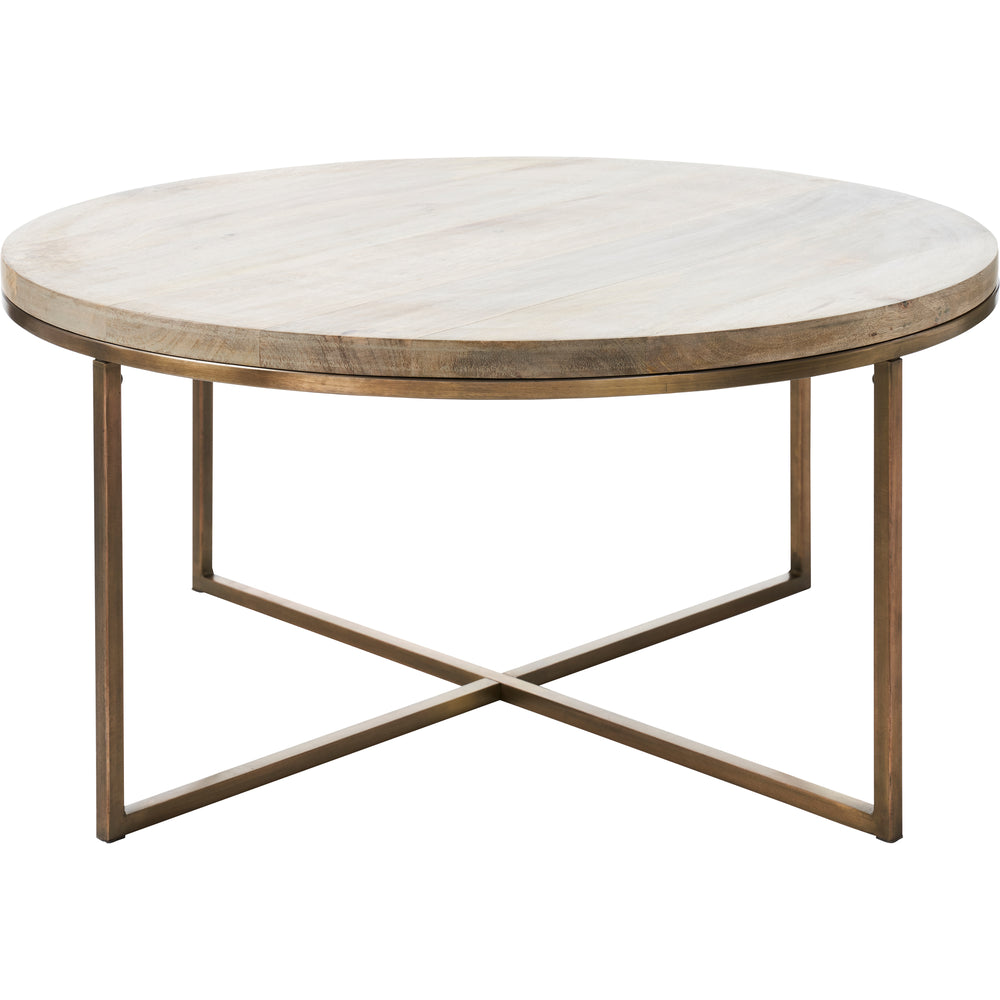 Liana Indoor Mango Wood Table, Antique Brass - Main Image - TA445