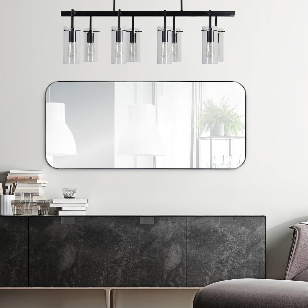 Delphinus 46" Tall Rectangle Wall Mirror, Grey - Additional Image 3 - MT2360