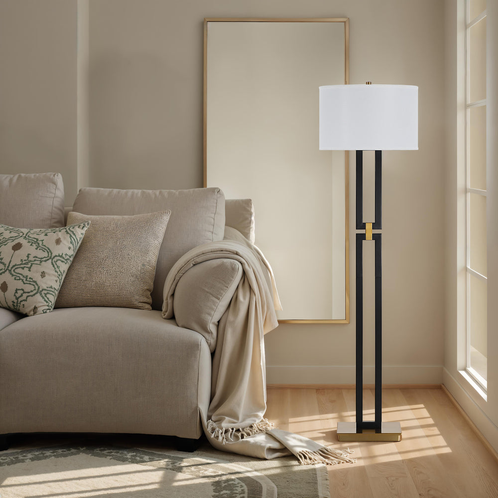 Theo 64.5" Height Floor Lamps, Matte Black - White Label Lifestyle Image - LPF3186EV