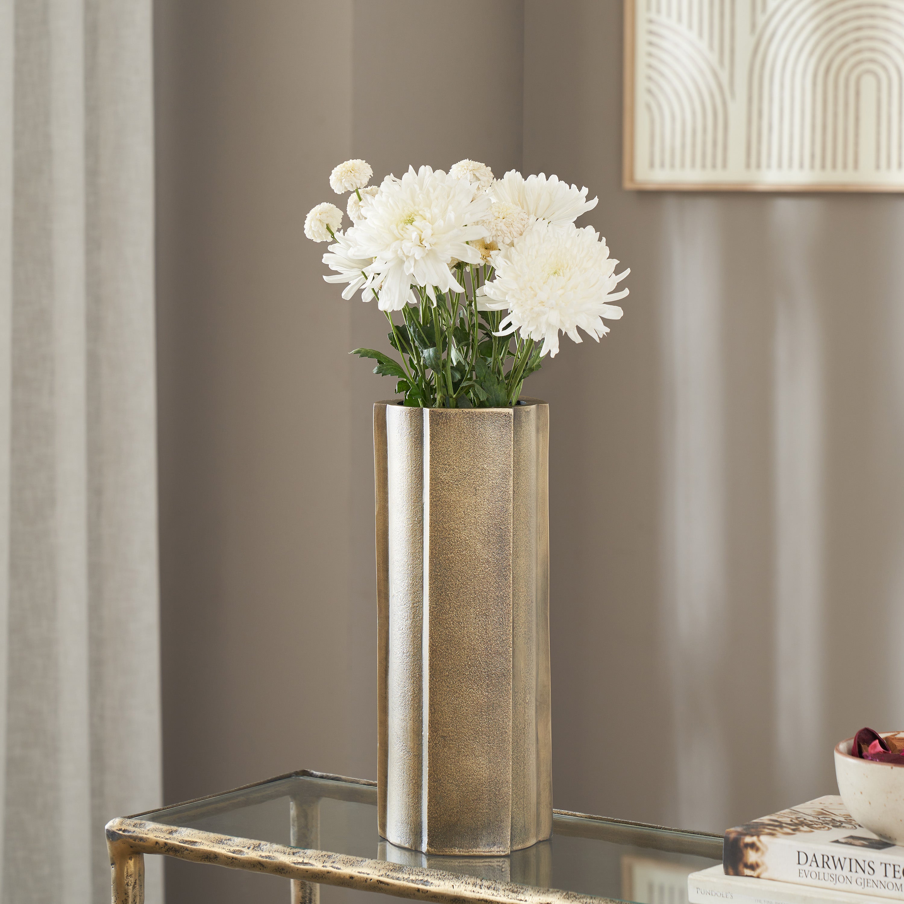 Interlude Indoor Vase, Yellow - Lifestyle Image - VAS292