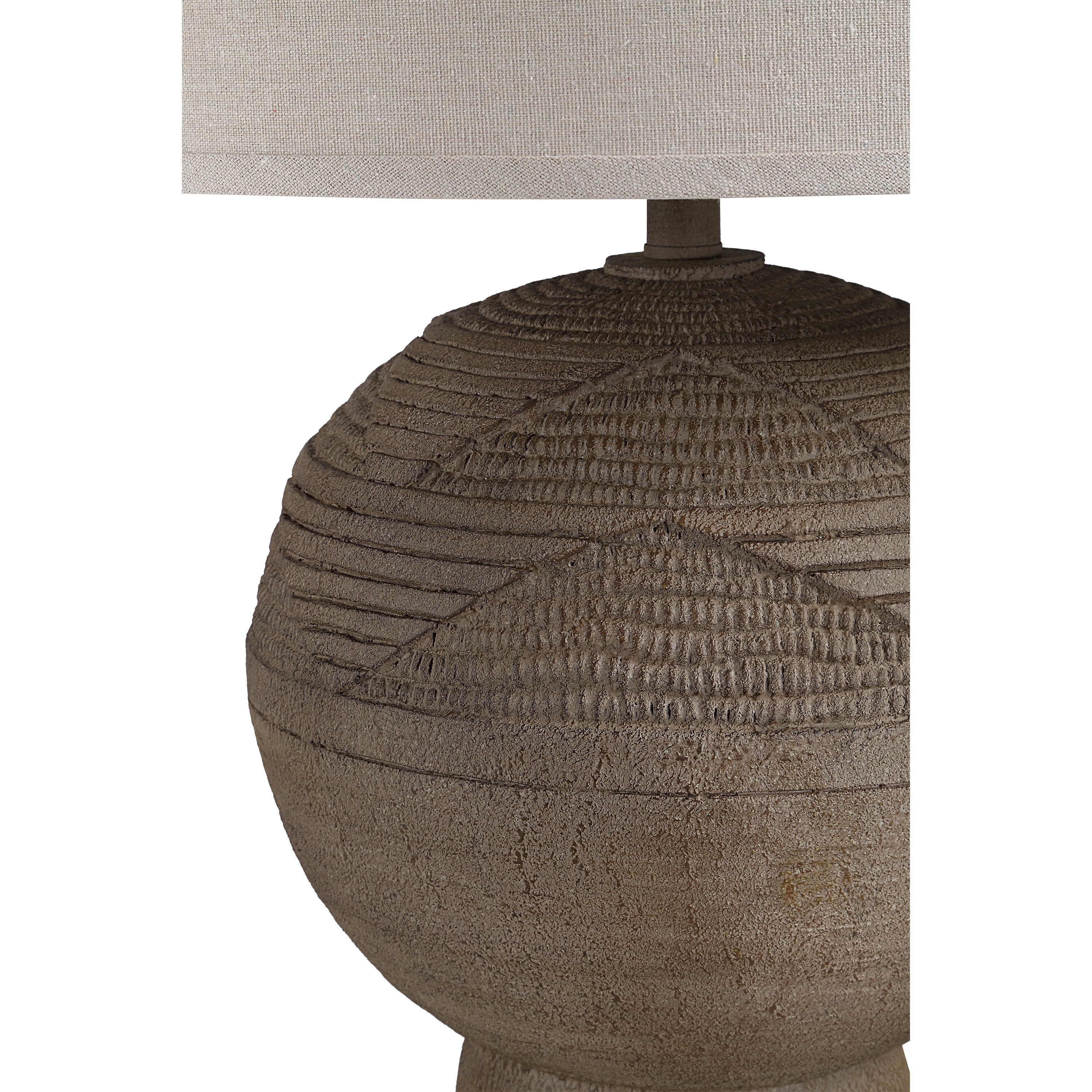 Malya 25.5" Height Table Lamps, Textured Brown - Detail Image - LPT1385EV