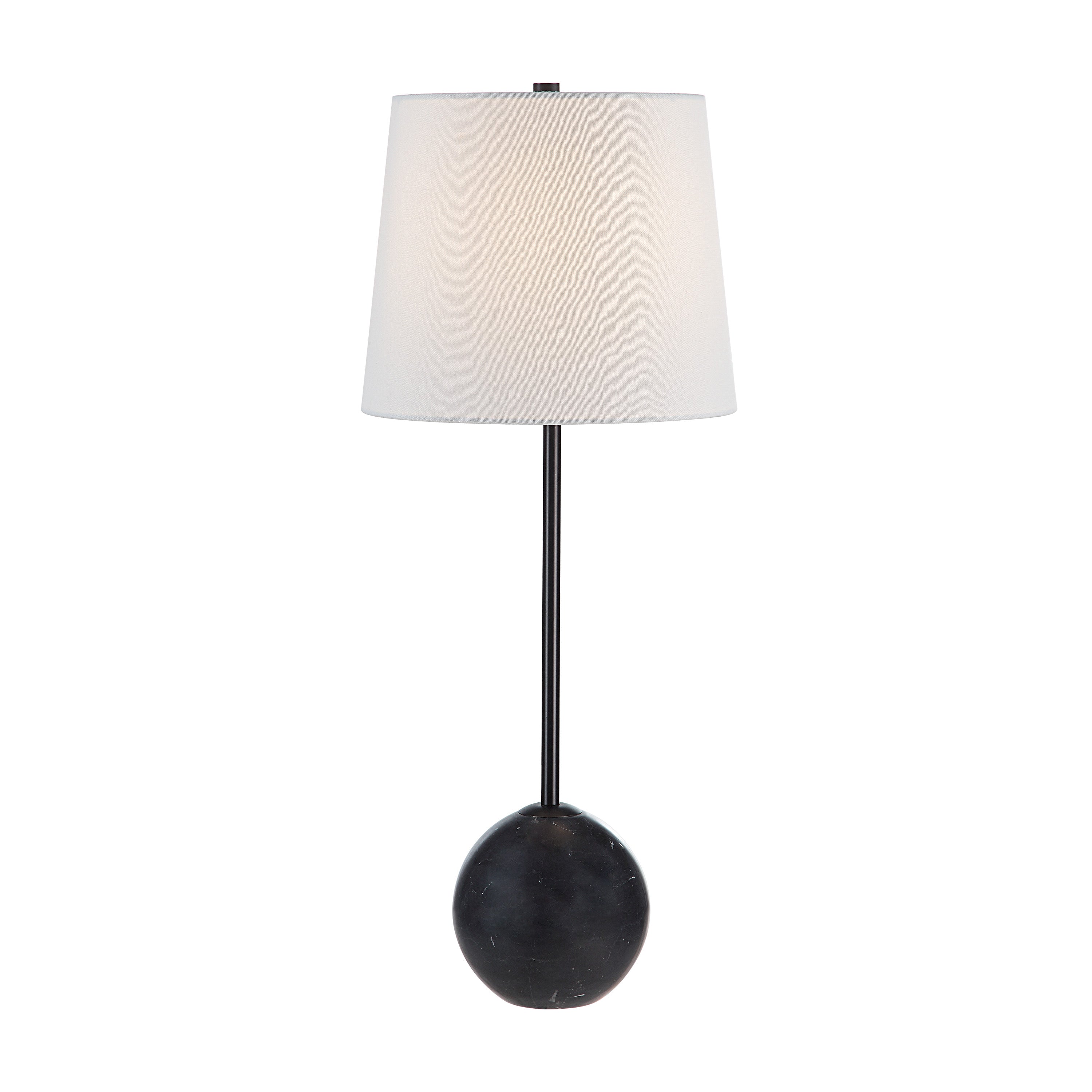 Bangor 27" Tall Matte Black Iron Table Lamp with Tapered Linen Shade (Set of 2) - Additional Image 2 - LPT1266-SET2