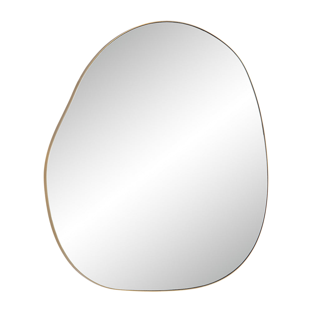 Peony 45" Tall Irregular Round Mirror, Burnished Brass - Angle Image - MT2605
