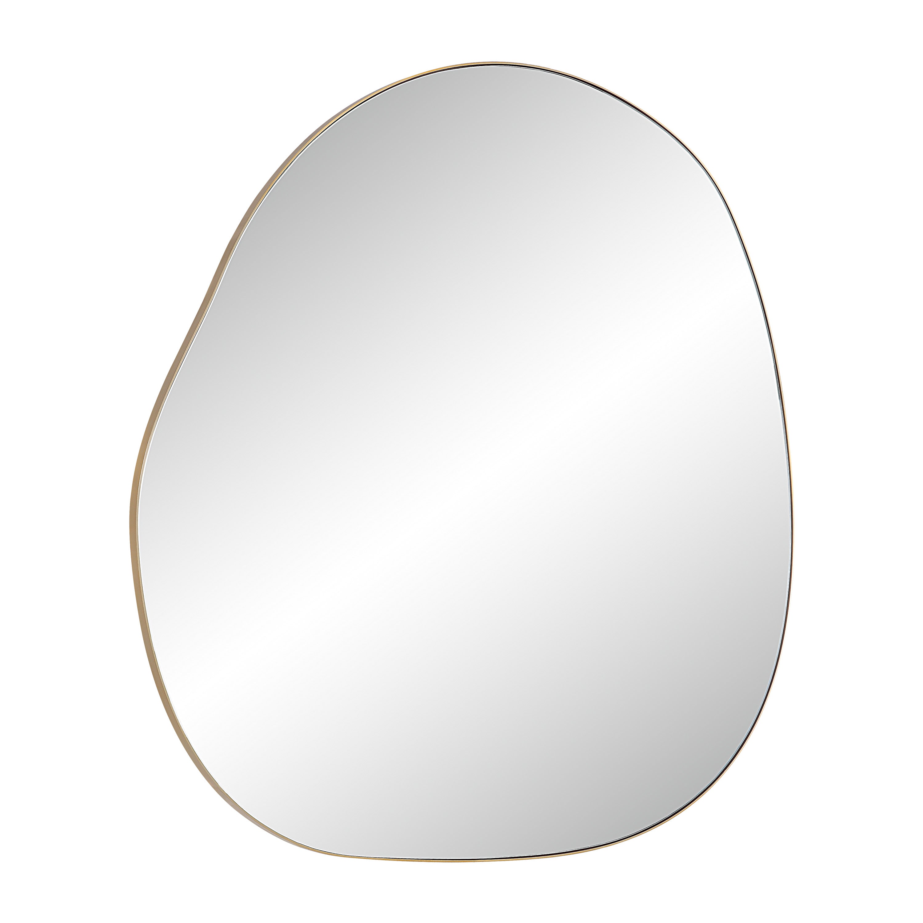 Peony 45" Tall Irregular Round Mirror, Burnished Brass - Angle Image - MT2605