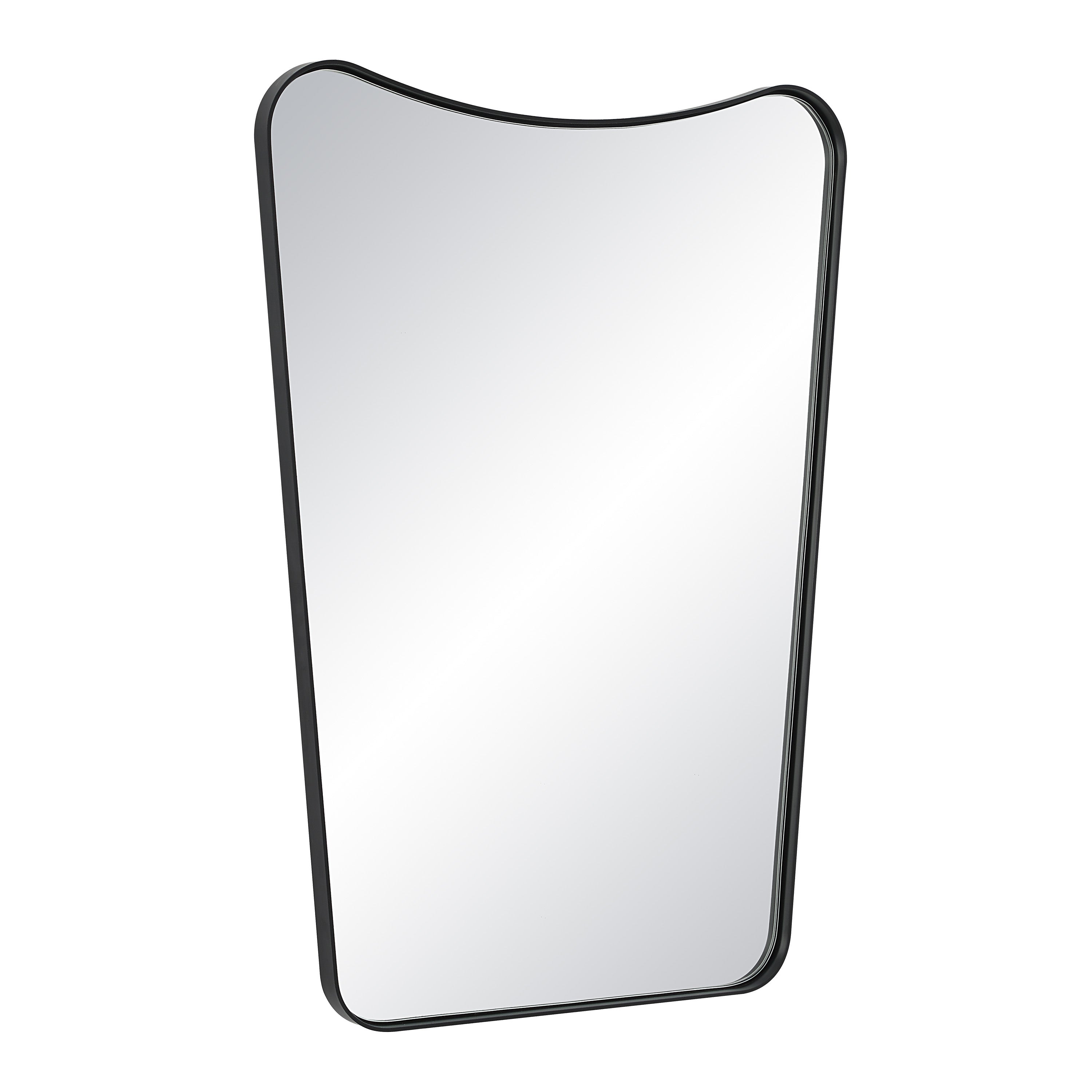 Kateri 28" Tall Irregular Wall Mirror, Black - Angle Image - MT2676