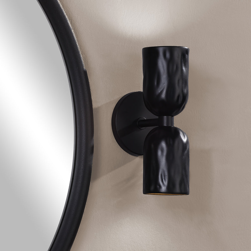 Alessia 11.2" Powder Coated Matte Black 2-Light Wall Sconce - Lifestyle Image - WS141