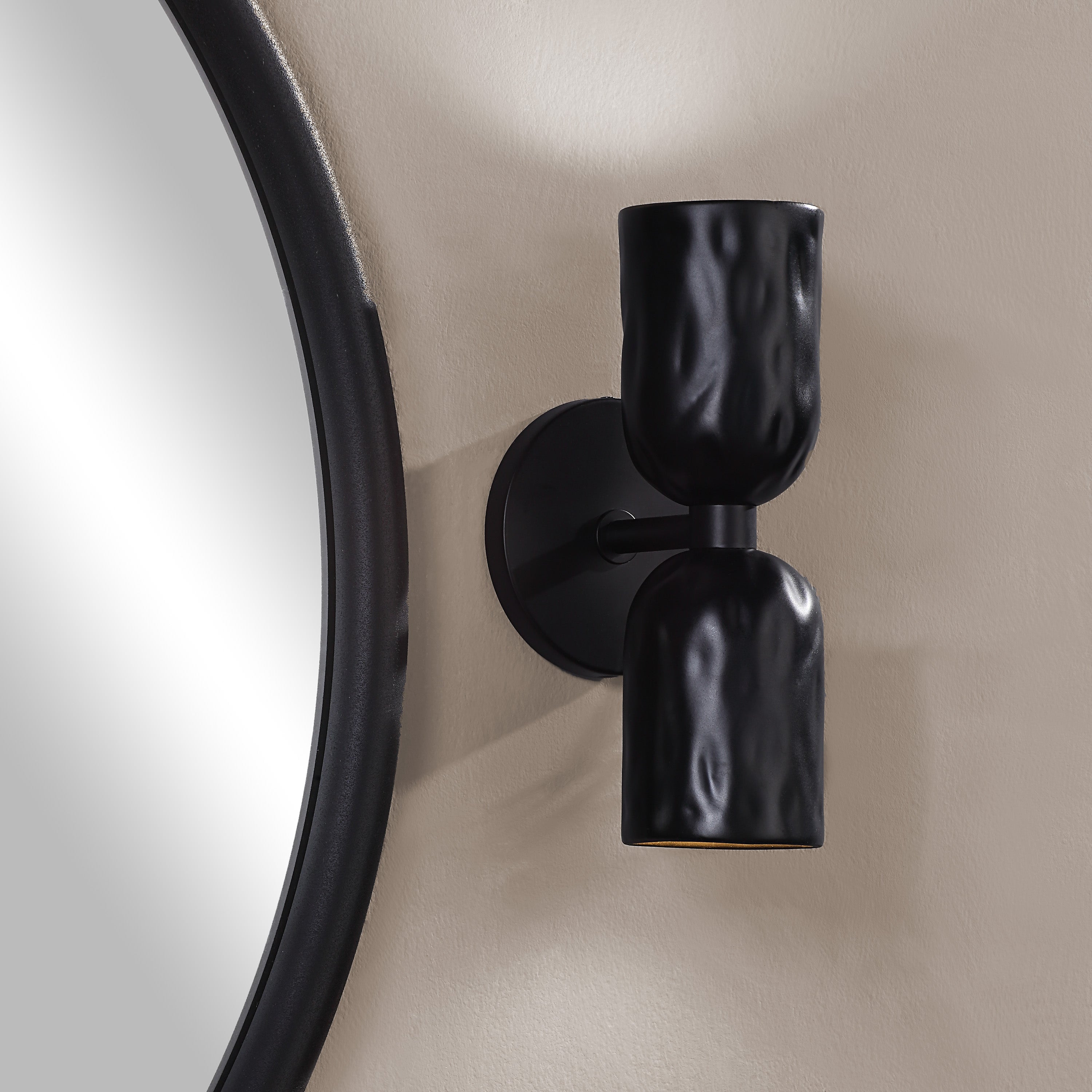 Alessia 11.2" Powder Coated Matte Black 2-Light Wall Sconce - Lifestyle Image - WS141