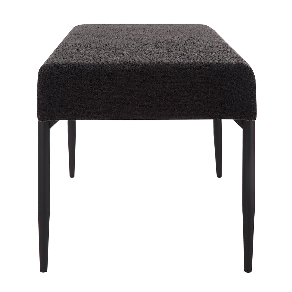 Lowe Indoor Boucle Bench, Black - Additional Image 2 - CHA100
