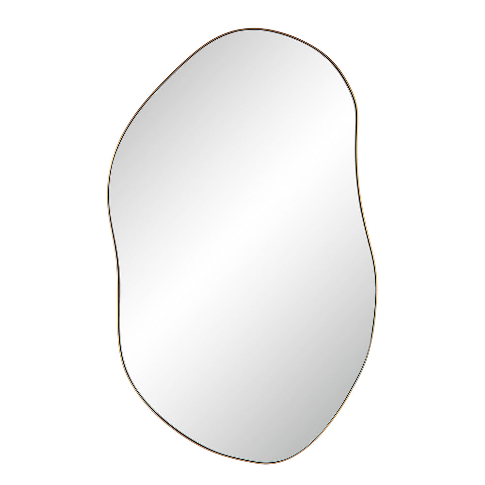 Noria 45" Tall Irregular Rectangular Oval Mirror, Burnished Brass - Main Image - MT2607