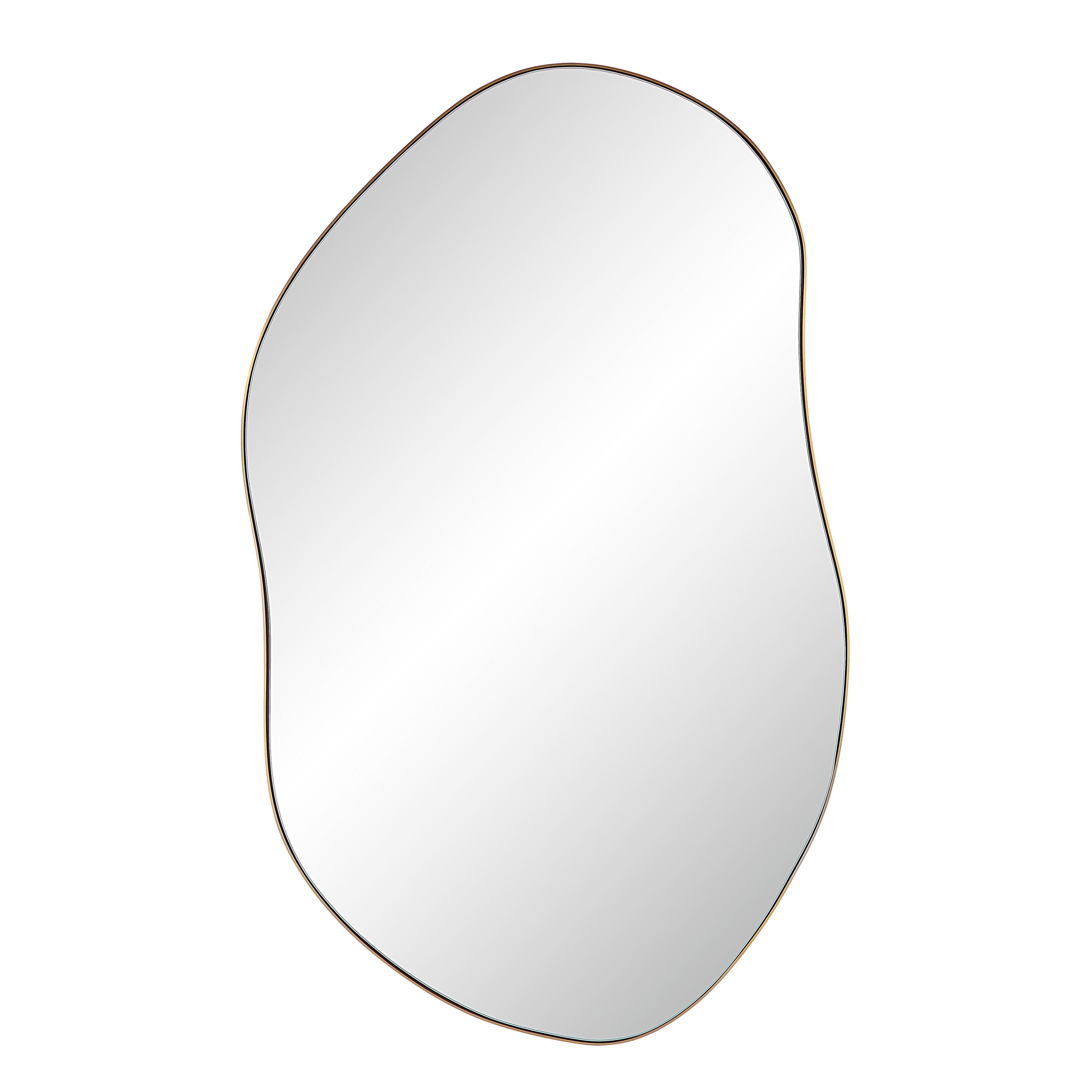 Noria 45" Tall Irregular Rectangular Oval Mirror, Burnished Brass - Main Image - MT2607
