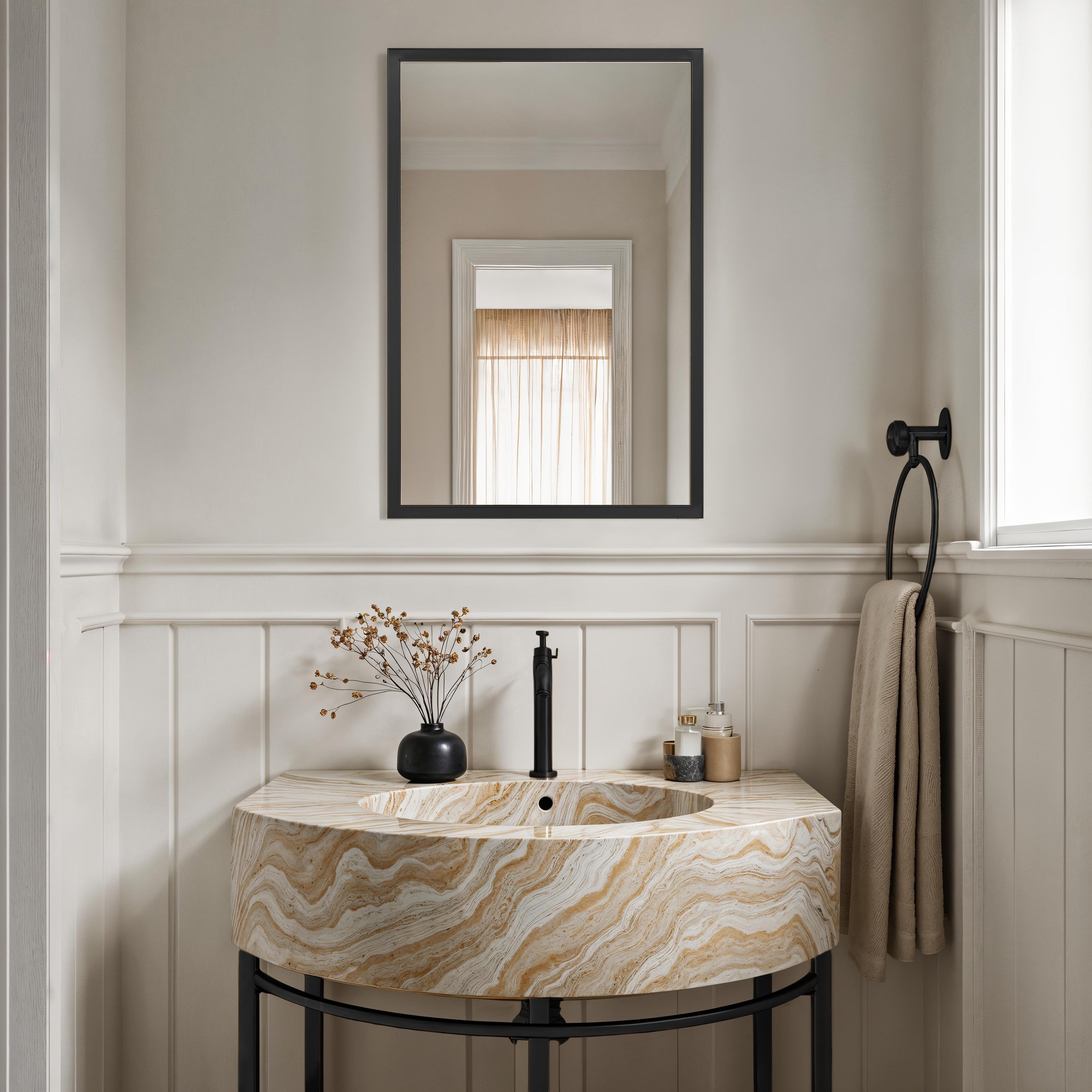 Elvas 36" H x 24" W Wall Mirror, Yellow - White Label Lifestyle Image - MT2723