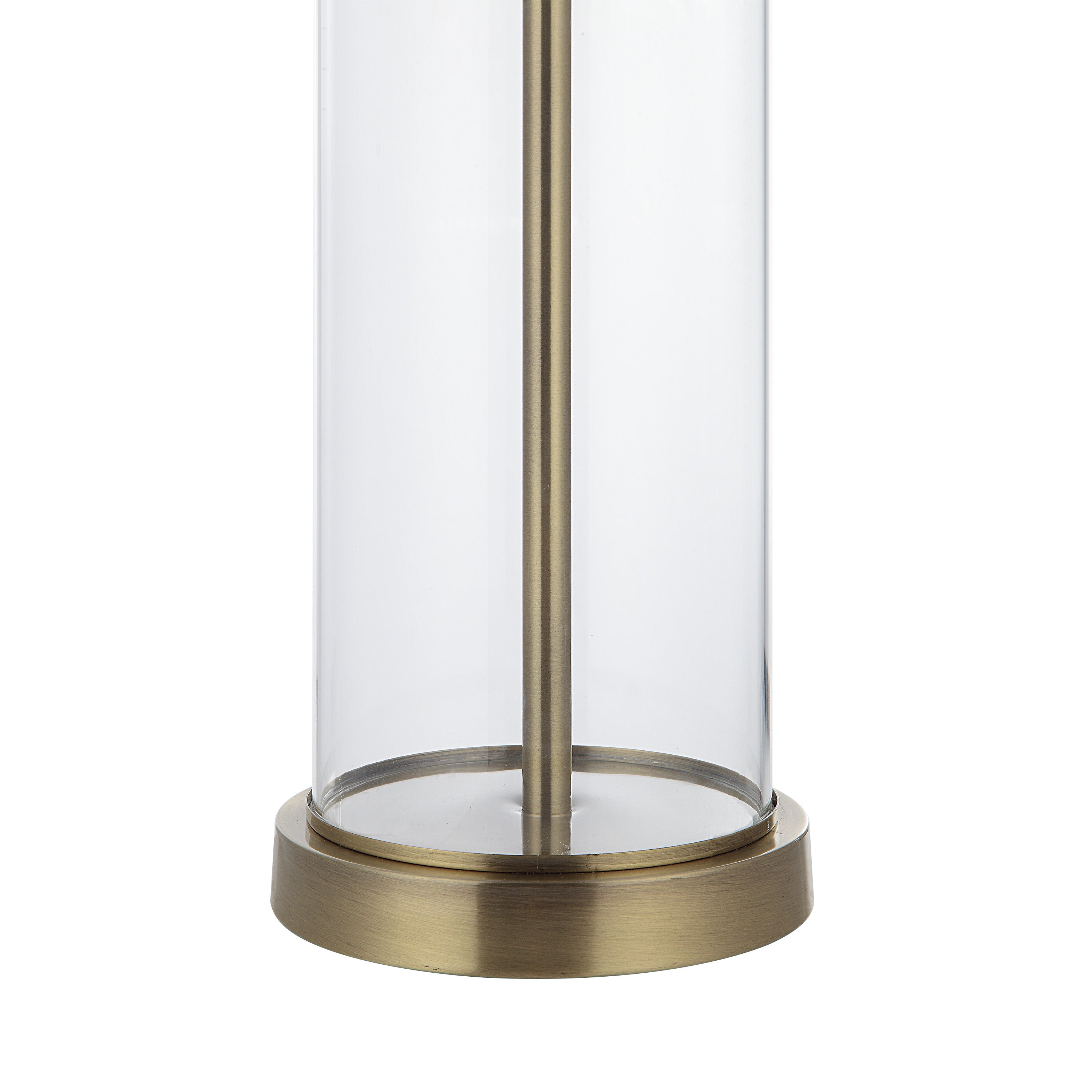 Saco 28" Tall Satin Brass Glass Table Lamp with Drum Linen Shade (Set of 2) - Detail Image - LPT1264-SET2