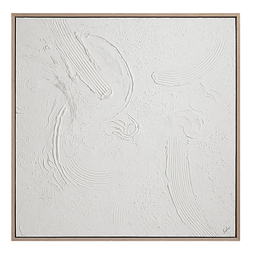 Luz 50" Wide Canvas Art with Wood Frame, Cream - Main Image - OL2163