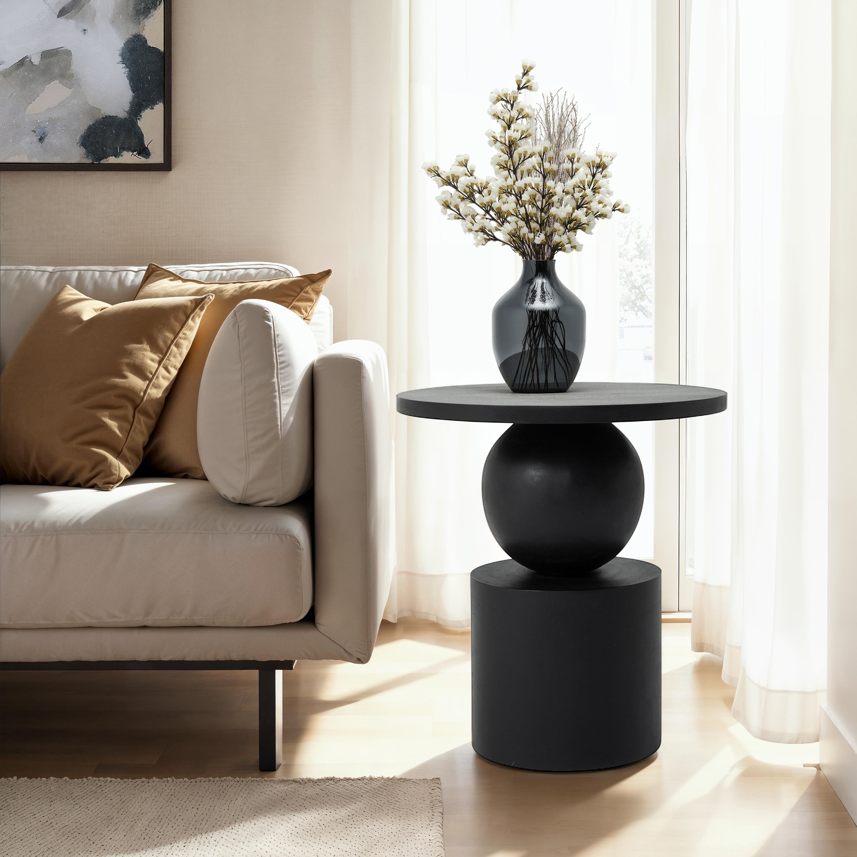 Paola 20.0" Height Side TableBlack - White Label Lifestyle Image - TA540