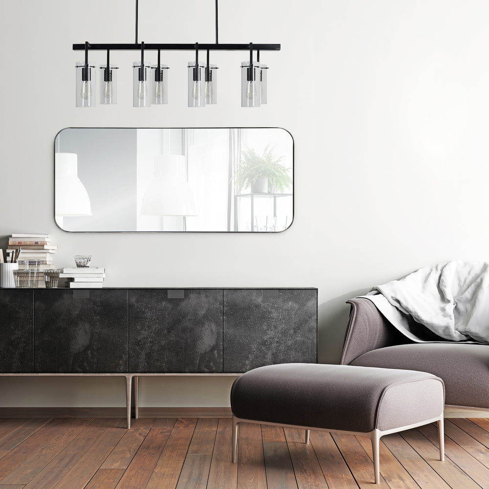 Delphinus 46" Tall Rectangle Wall Mirror, Grey - Lifestyle Image - MT2360