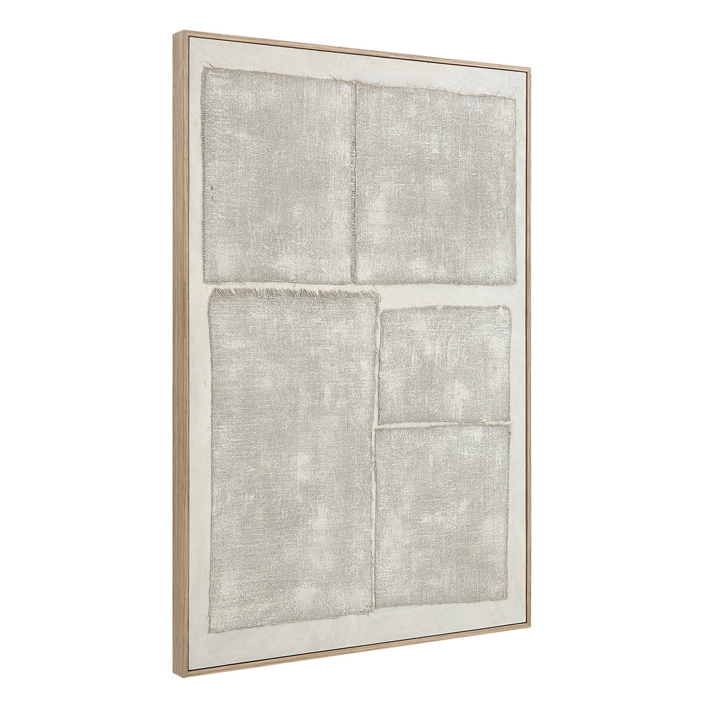 Picardy 60.3" Wide Wall Art with Wood Frame, Oak - Angle Image - W6745