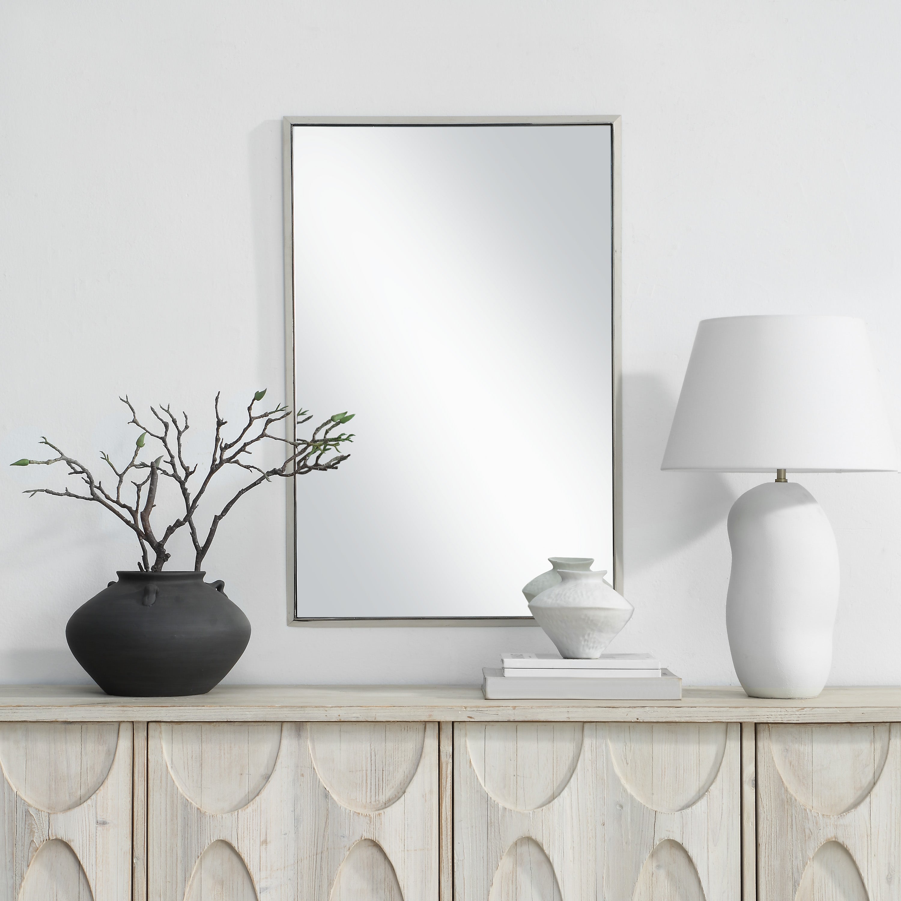 Dapia 36" H x 24" W Wall Mirror, Grey - Lifestyle Image - MT2684