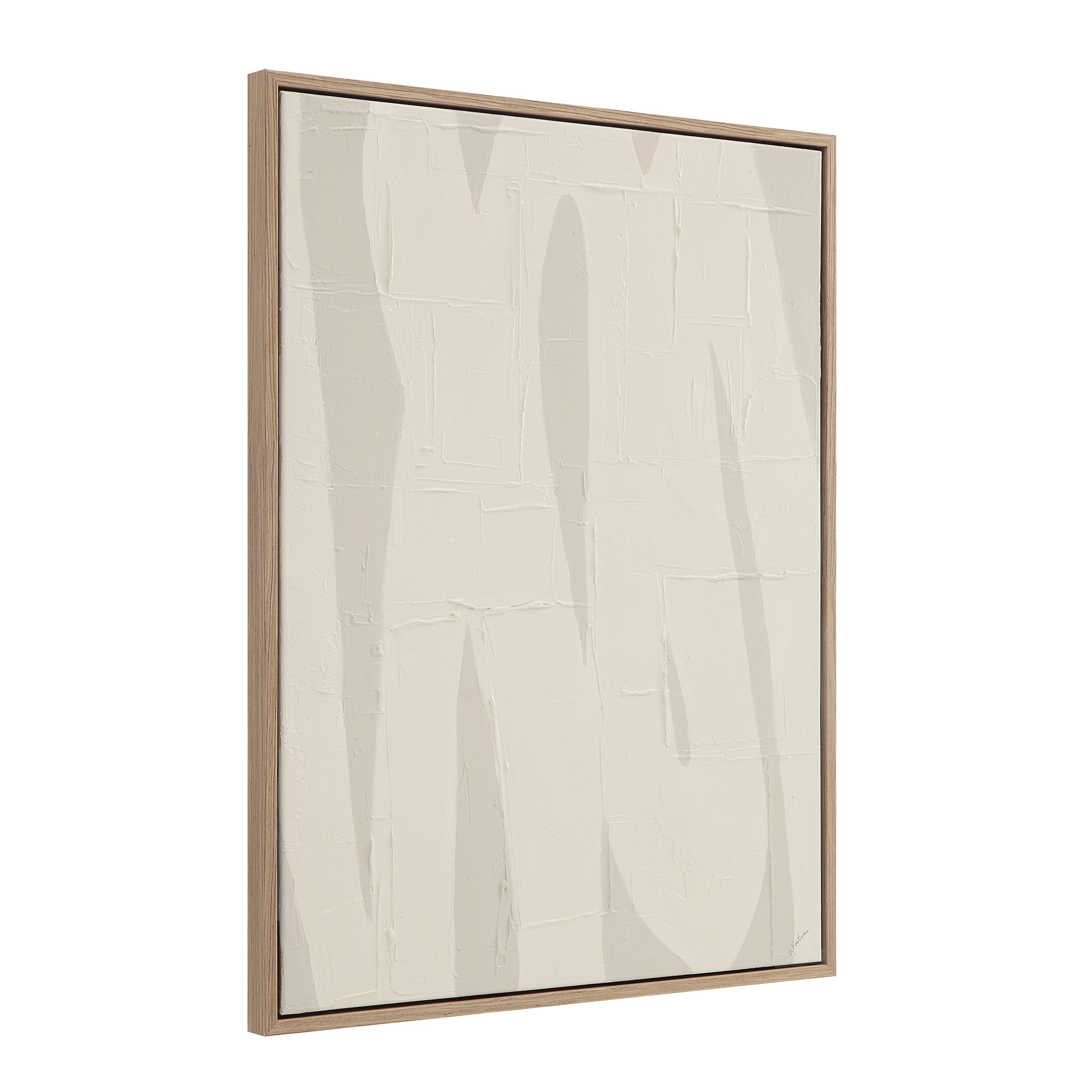 Allegra 36.1" Wide Canvas Art with Wood Frame, Oak - Angle Image - OL2138