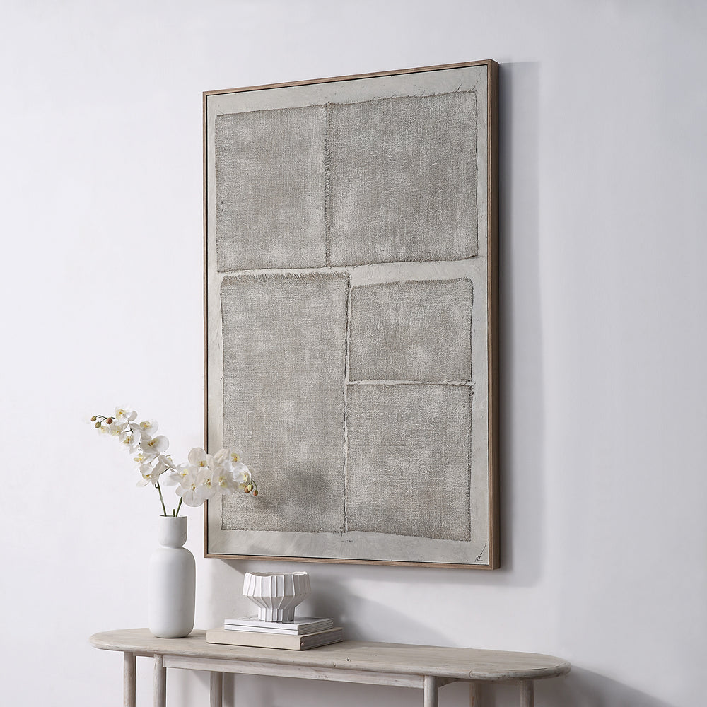 Picardy 60.3" Wide Wall Art with Wood Frame, Oak - Lifestyle Image - W6745