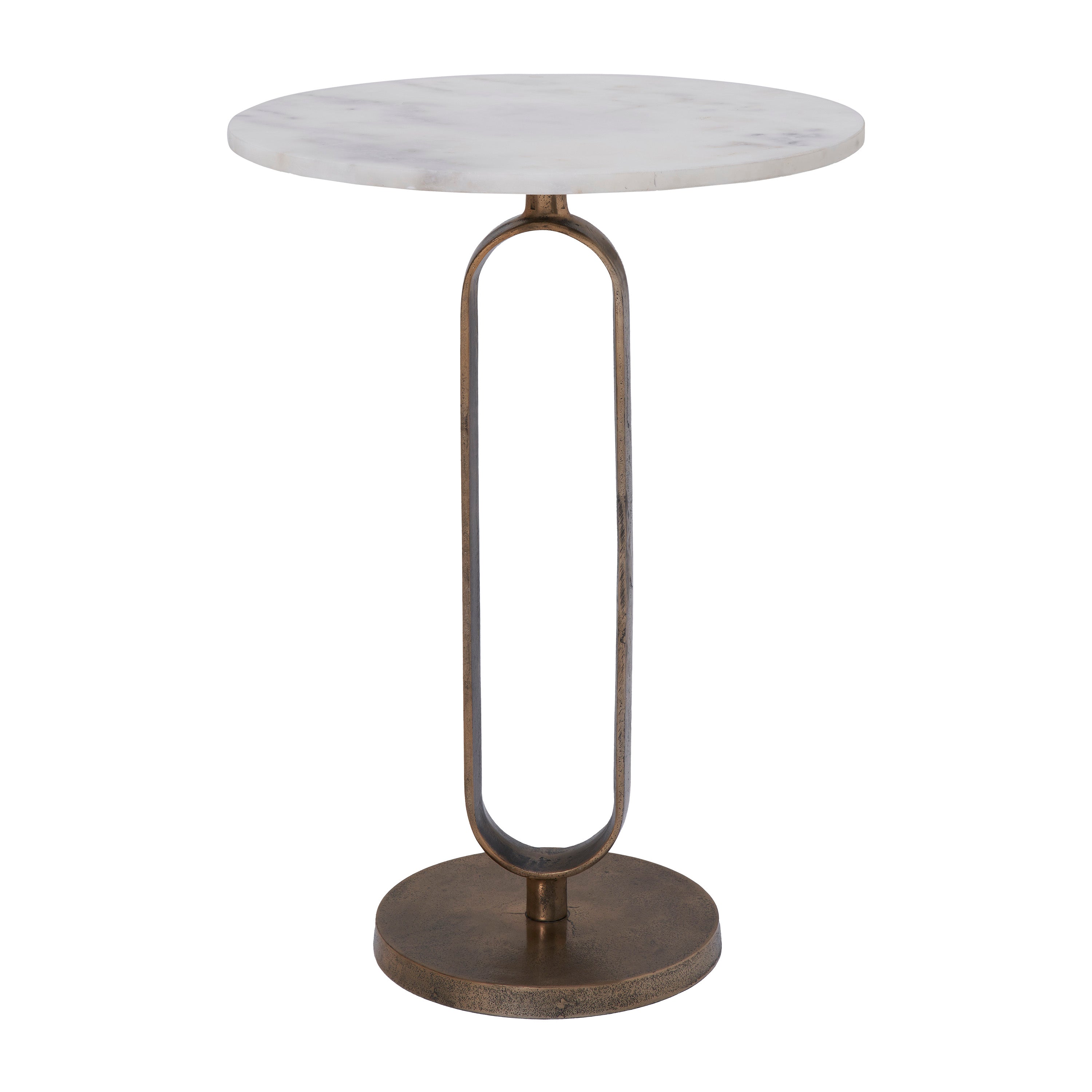 Irene Indoor Cast Aluminum Side Table, Antique Brass - Additional Image 6 - TA473