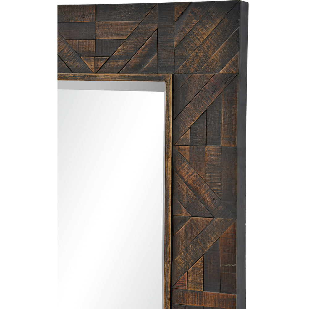 Madden 42" Tall Rectangle Wall Mirror, Brown - Detail Image - MT2201