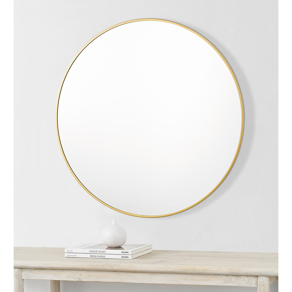 Alegre 30" Tall Round Wall Mirror, Yellow - Lifestyle Image - MT2528