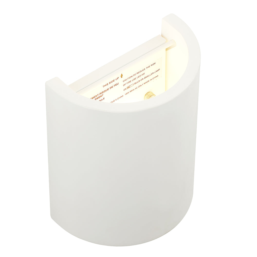 Ladees 7.08" Length Wall Sconce, White - Angle Image - WS110