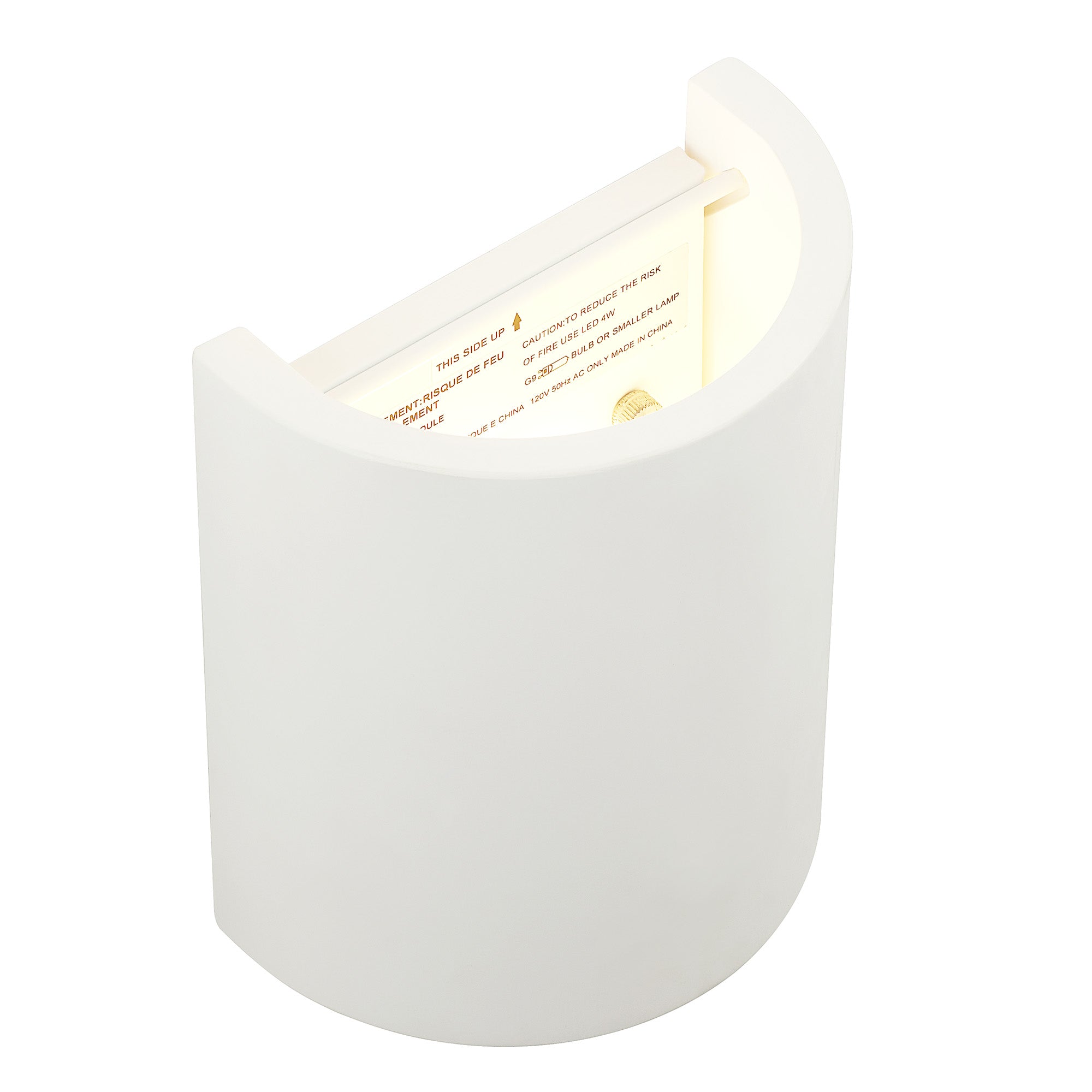 Ladees 7.08" Length Wall Sconce, White - Angle Image - WS110