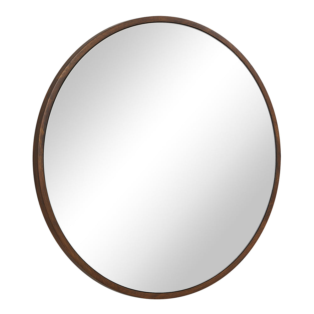 Modi 30" H x 30" W Wall Mirror, Brown - Angle Image - MT2706