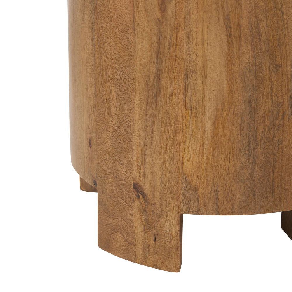 Salvatore Indoor Mango Wood Side Table, Light Brown - Additional Image 2 - TA503