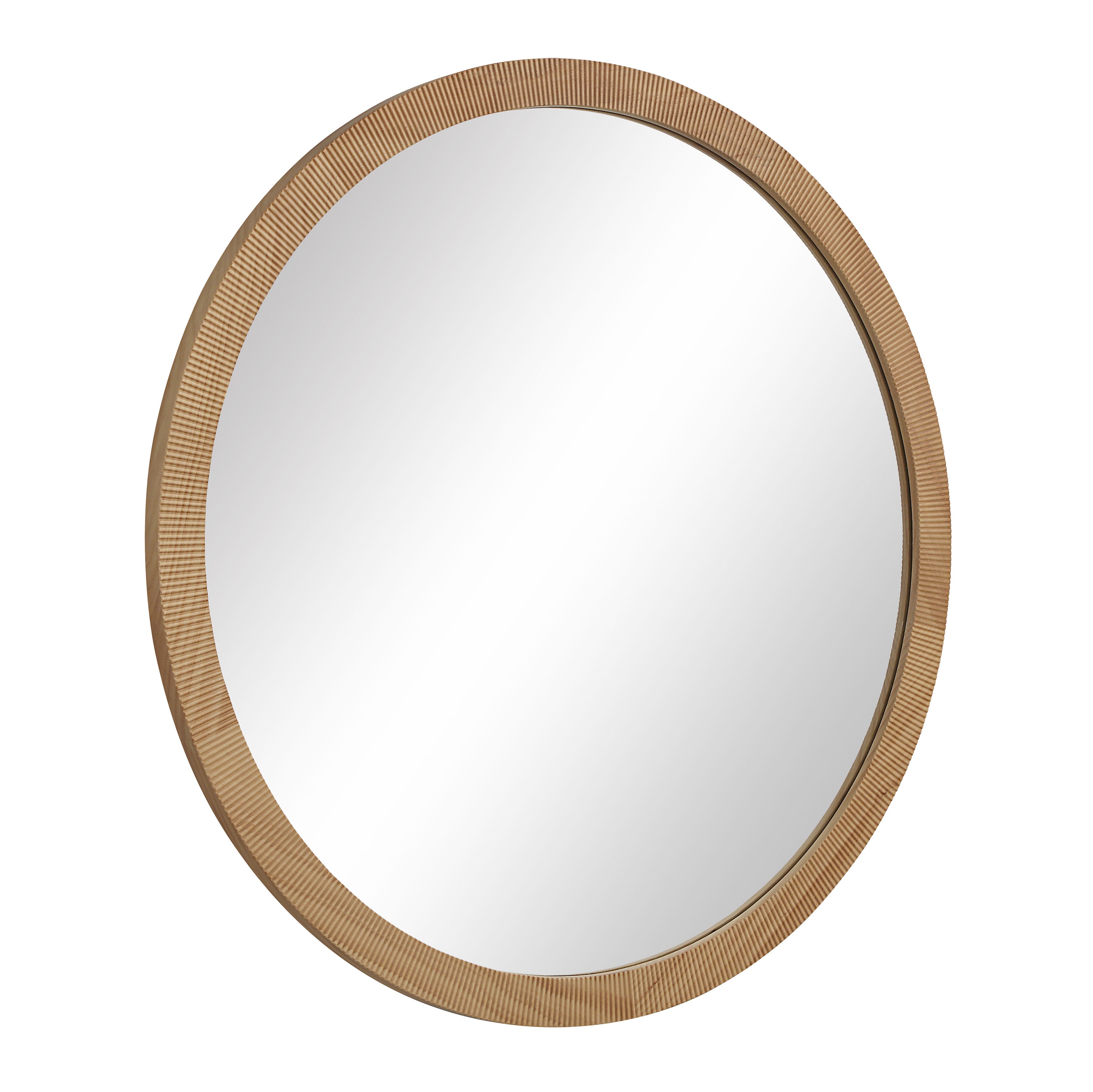Noto 40" H x 40" W Wall Mirror, Brown - Angle Image - MT2707