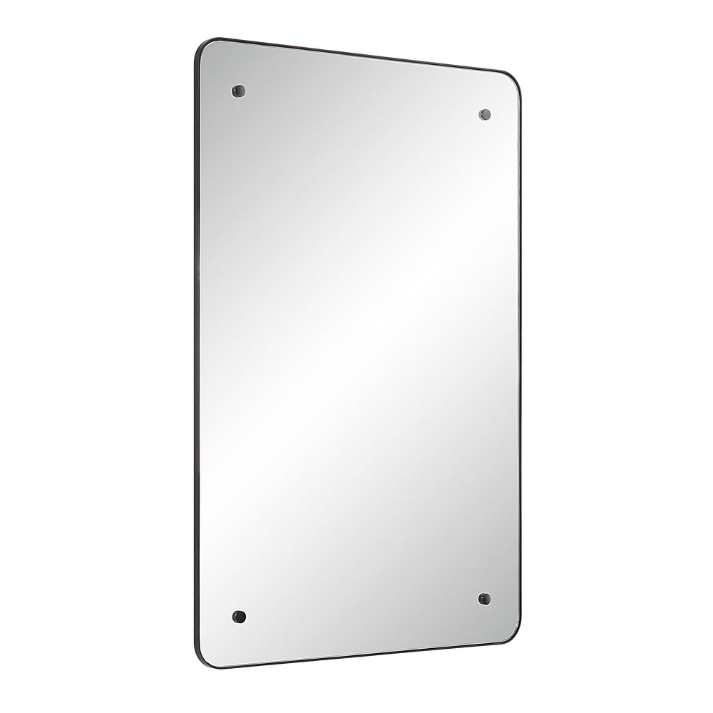 Aine 36" Tall Rectangular Mirror, Matte Black - Angle Image - MT2613