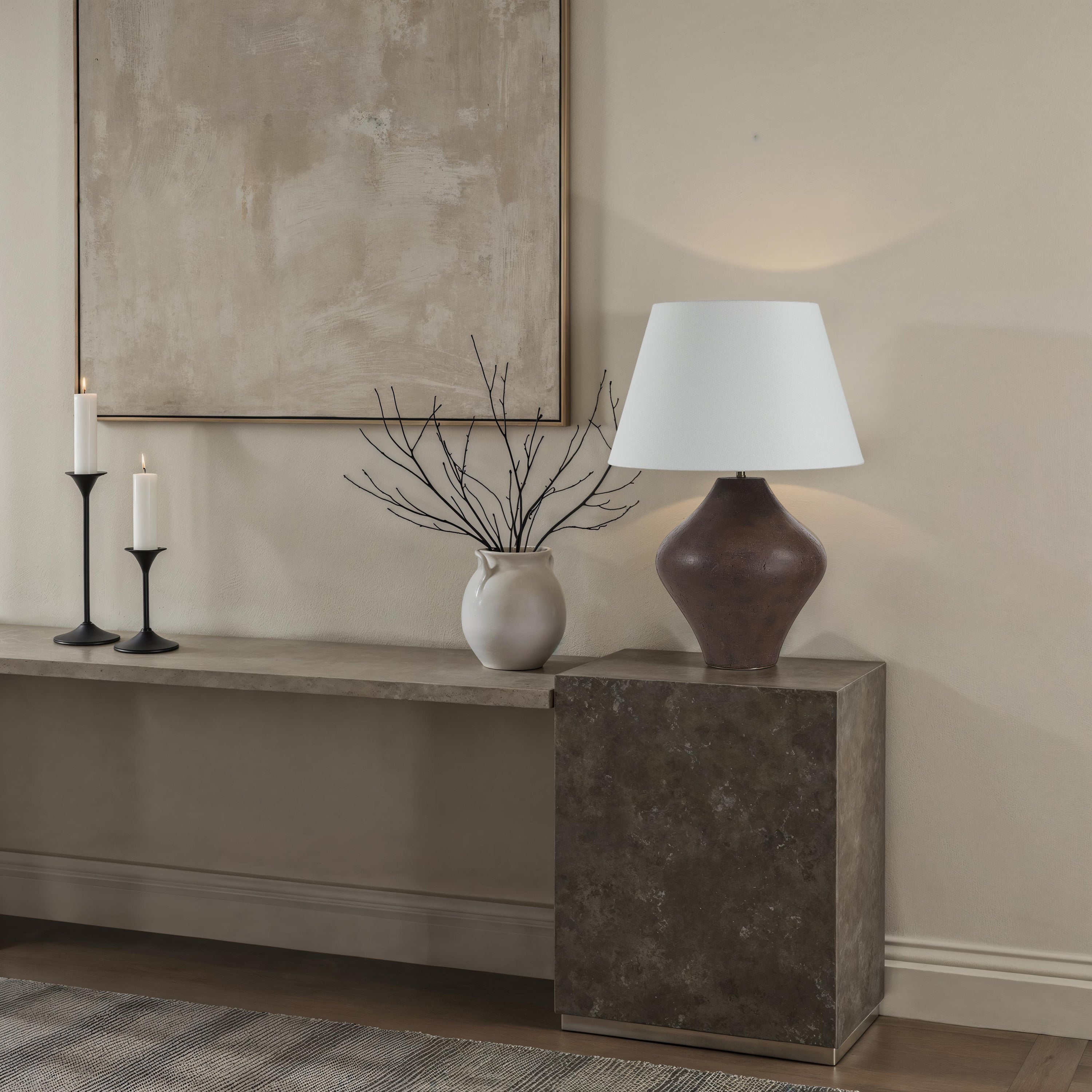 Pontia 30.75" Height Table Lamps, Brown - White Label Lifestyle Image - LPT1368