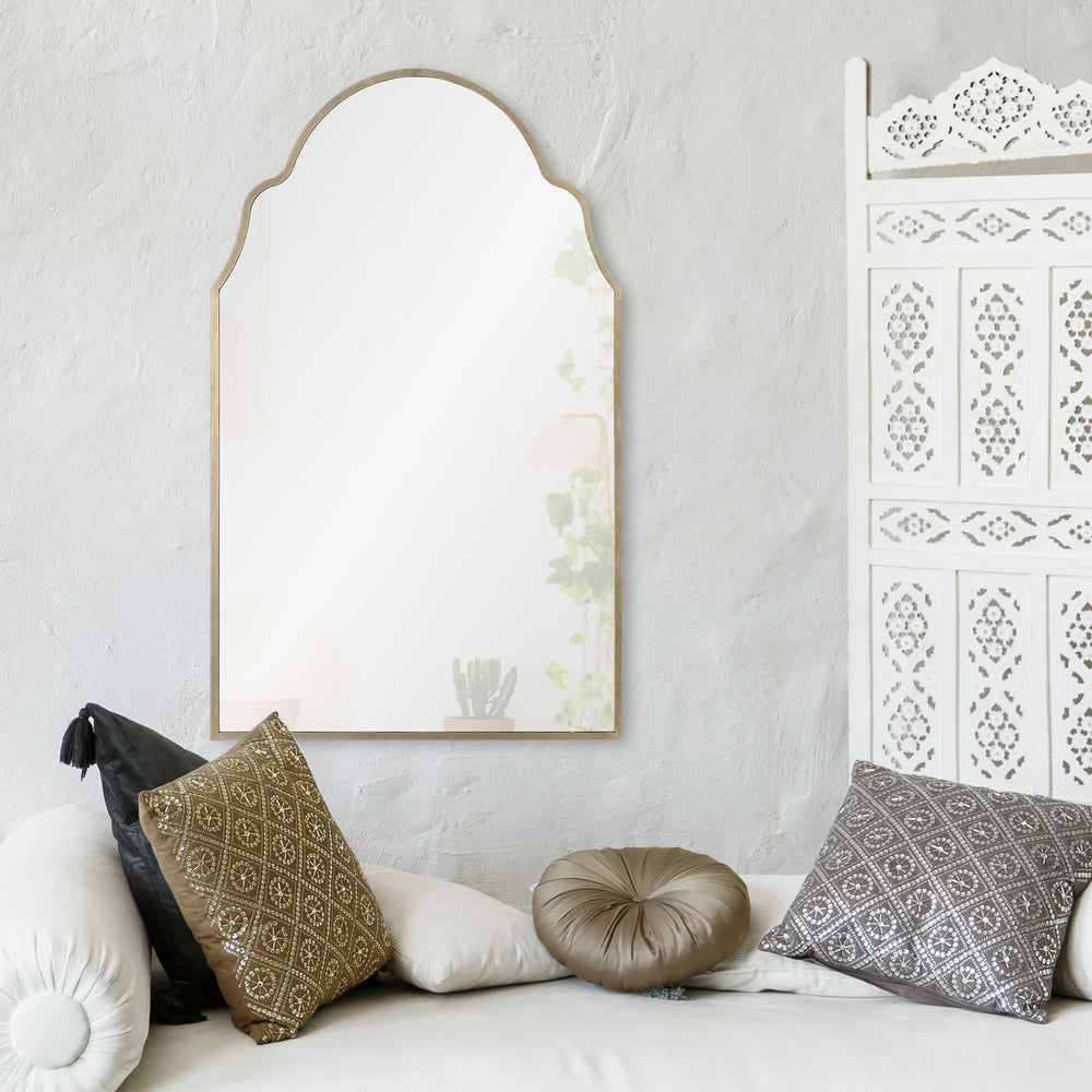 Natasha 42" Tall Irregular Wall Mirror, Grey - Additional Image 3 - MT2364