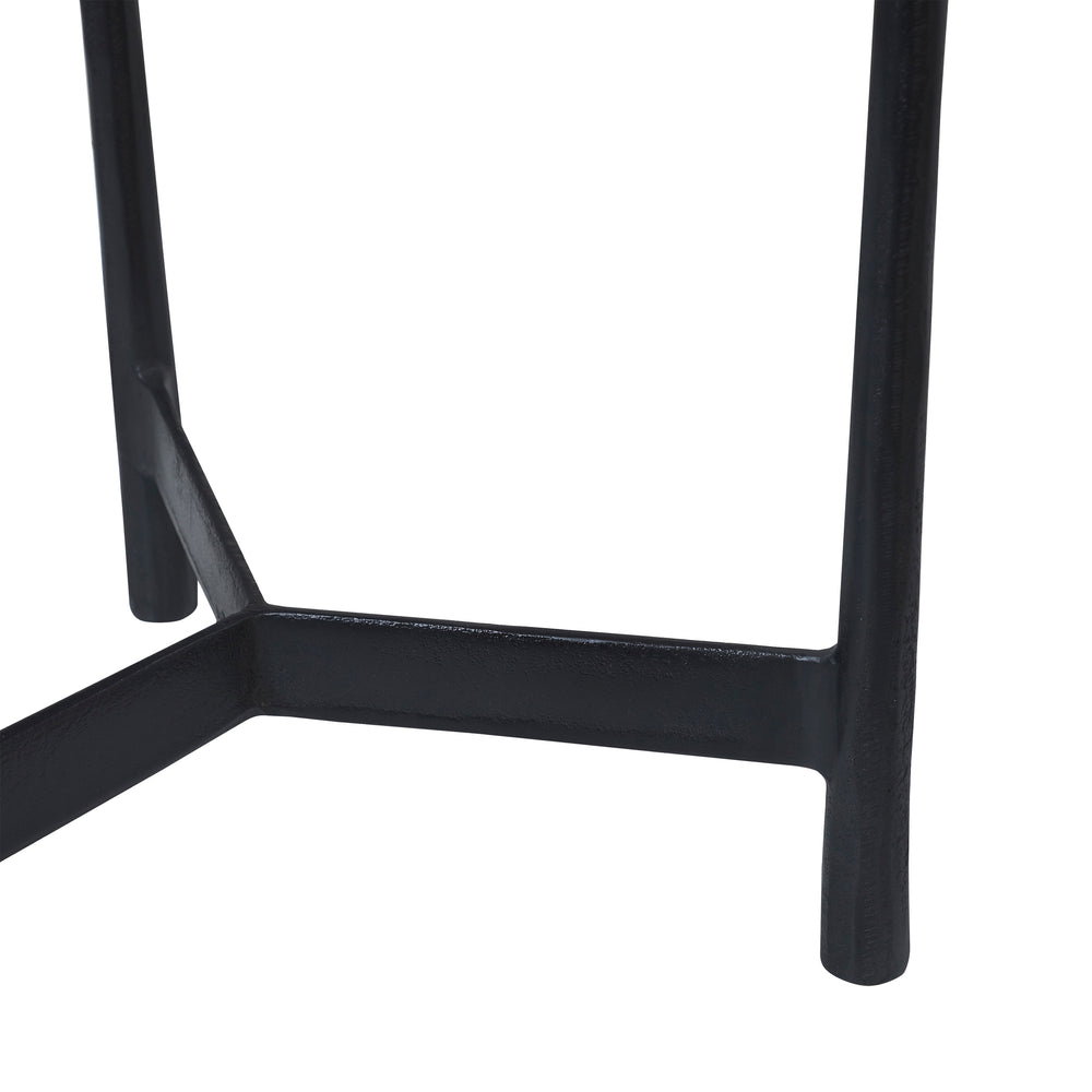 Avila Indoor Cast Aluminum Side Table, Black - Additional Image 2 - TA500