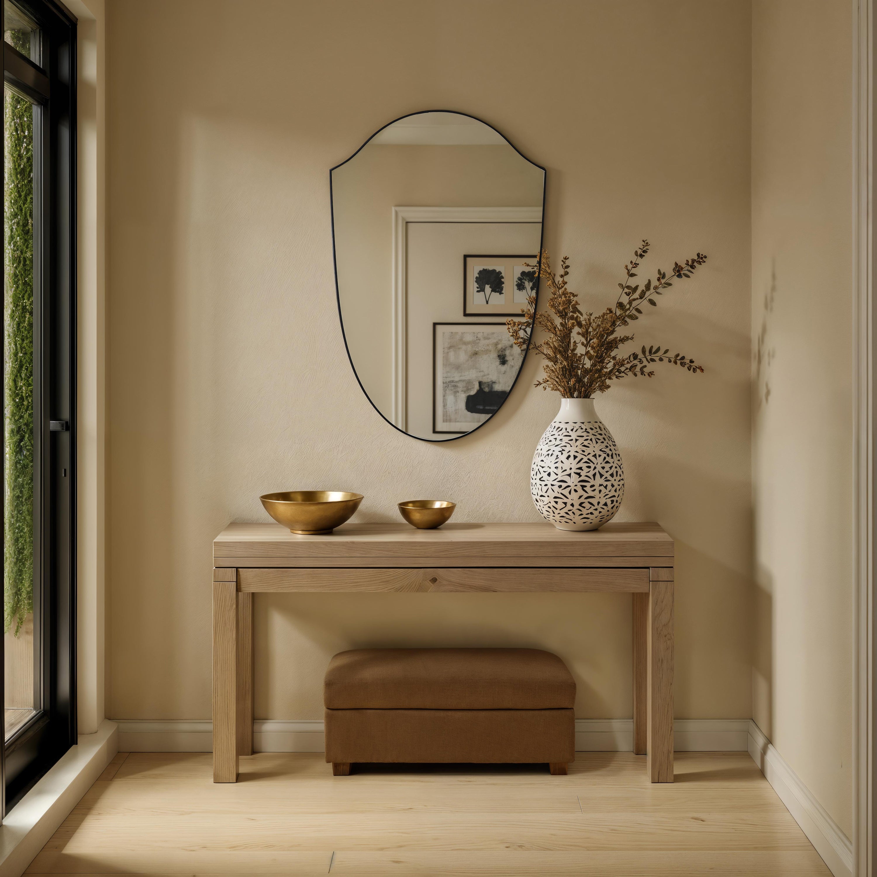 Ryker 40" H x 26" W Wall Mirror, Black - White Label Lifestyle Image - MT2748