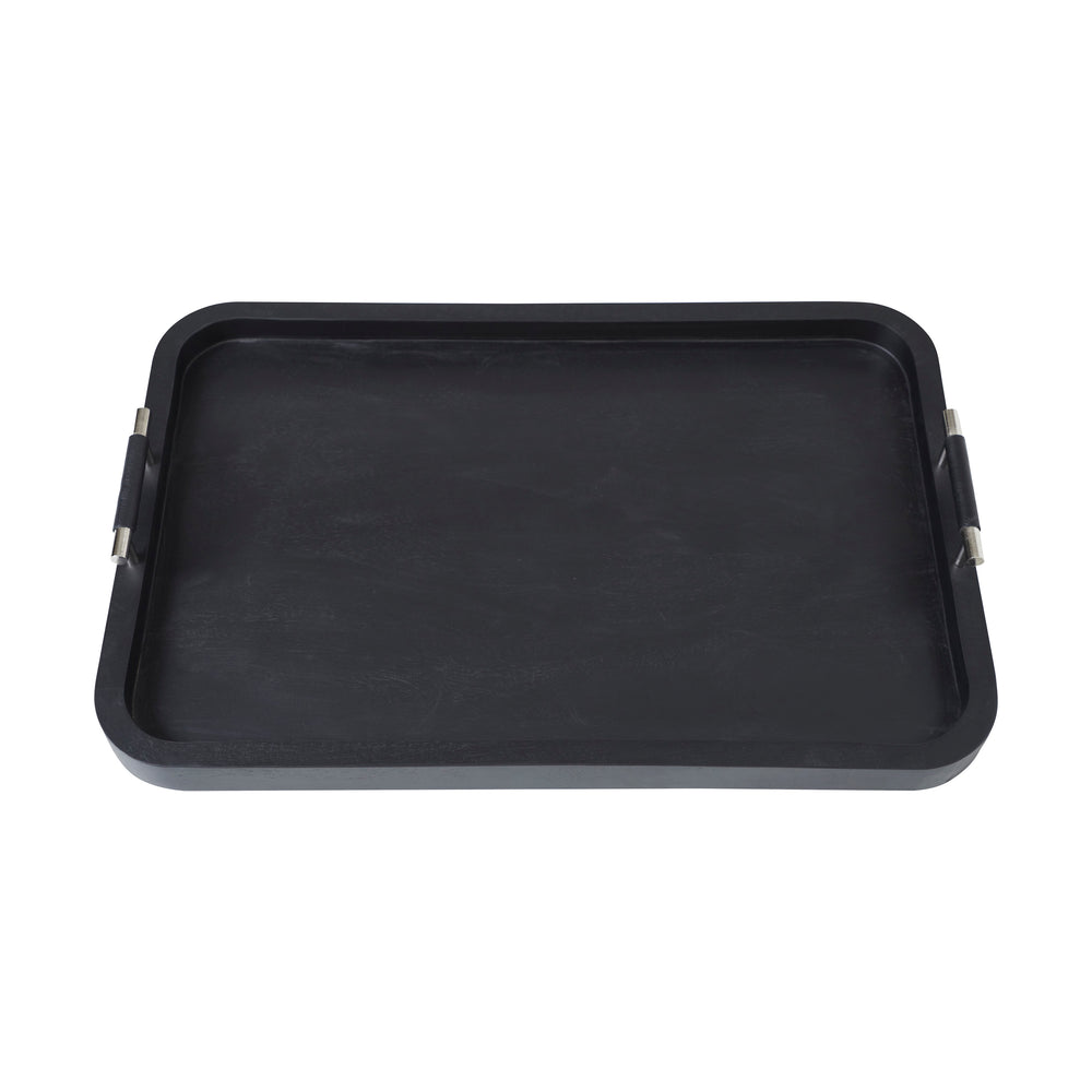 Hudson Indoor Mango Wood Tray, Black - Main Image - STA790