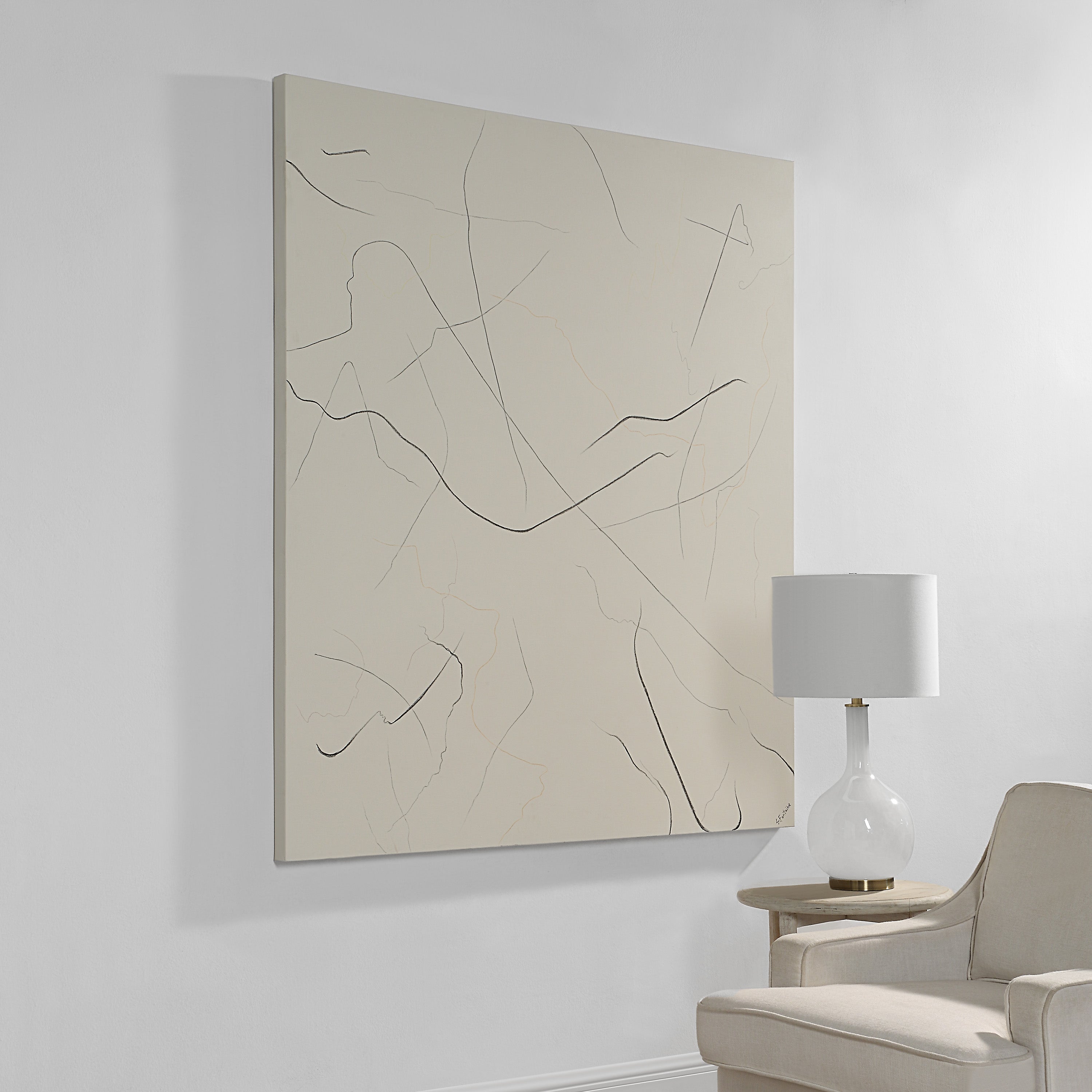 Bruges 60" Wide Canvas Art, Beige - Lifestyle Image - OL2174