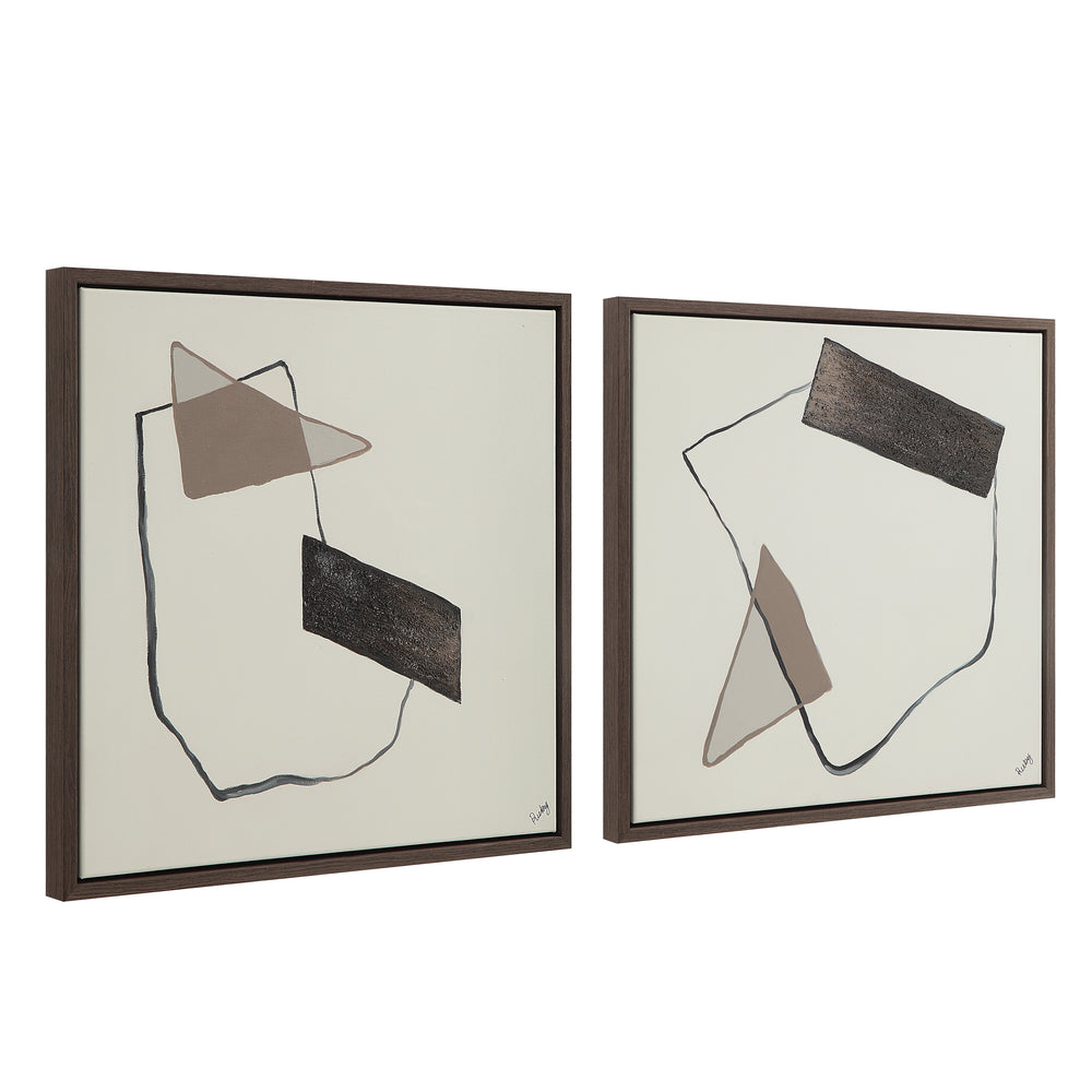 Lacadie 30.1" Wide Canvas Art with Wood Frame, Dark Brown - Angle Image - OL2142