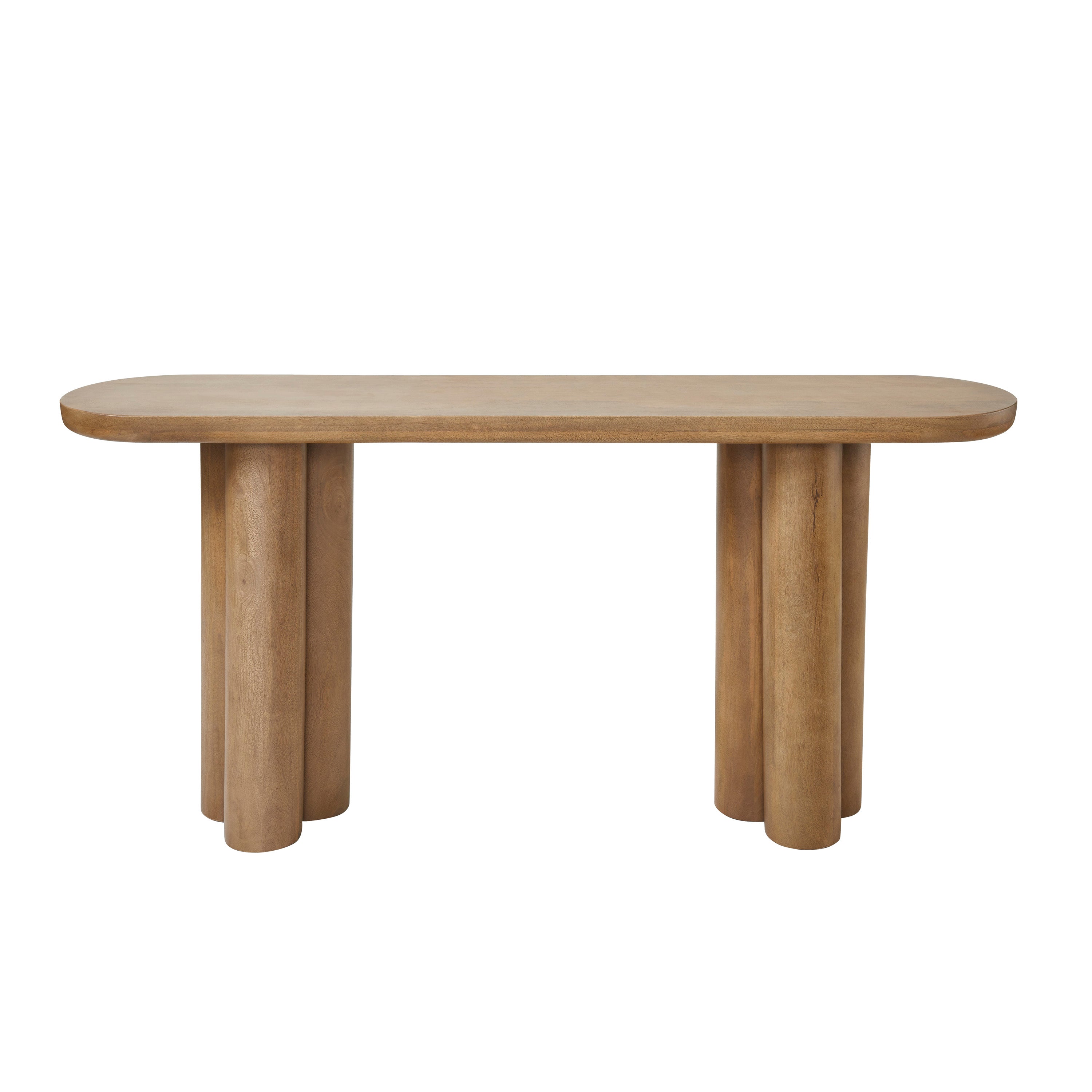 Ramona Indoor Mango Wood Console Table, Light Brown - Main Image - TA512