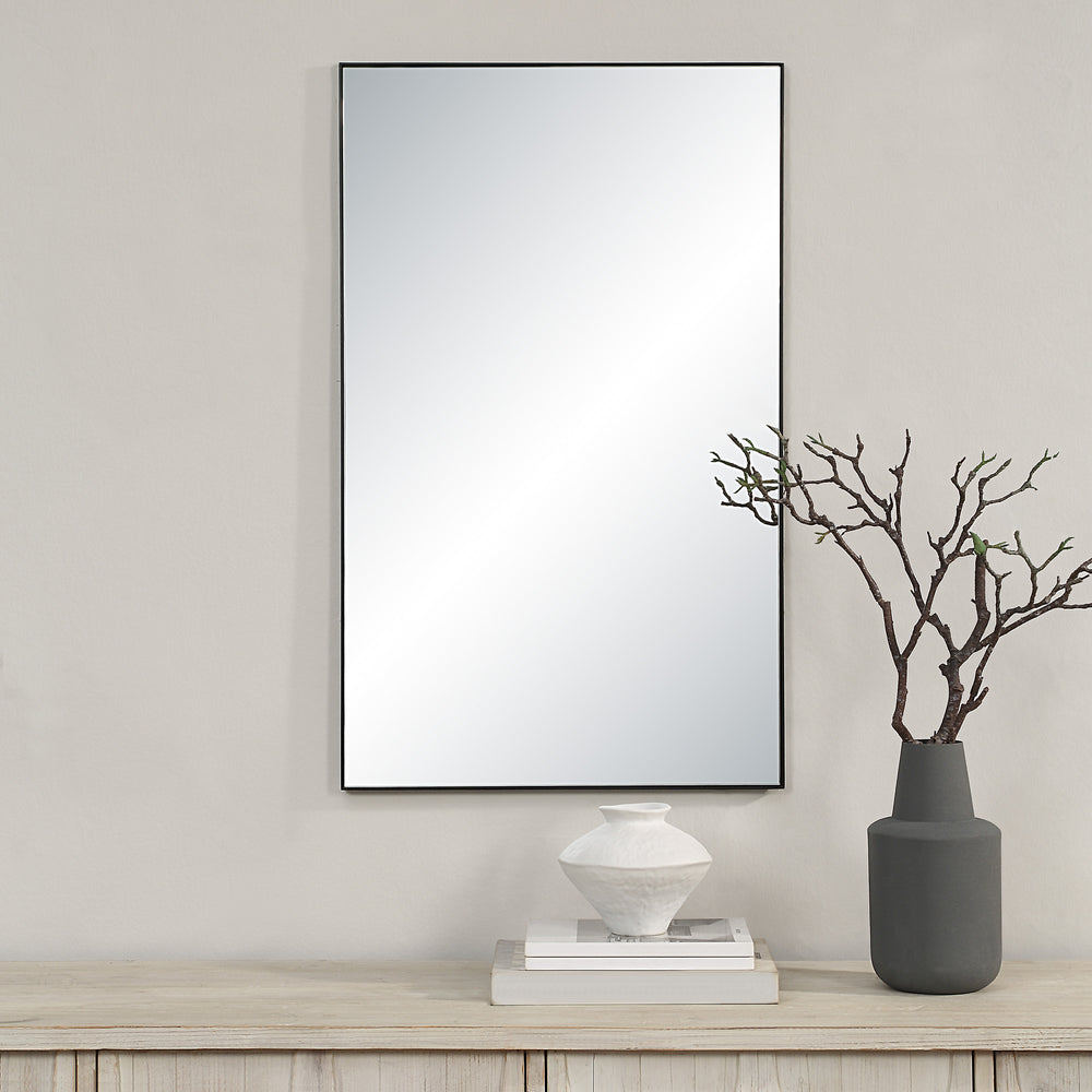 Loutro 36" H x 22" W Wall Mirror, Black - Lifestyle Image - MT2699
