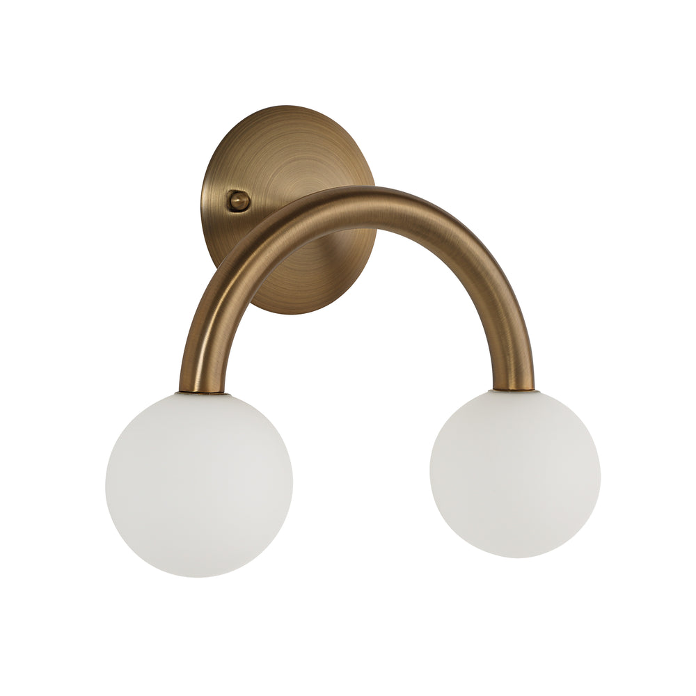 Santi 10.5" Height Wall Sconces, Dark Brushed Brass - Angle Image - WS172