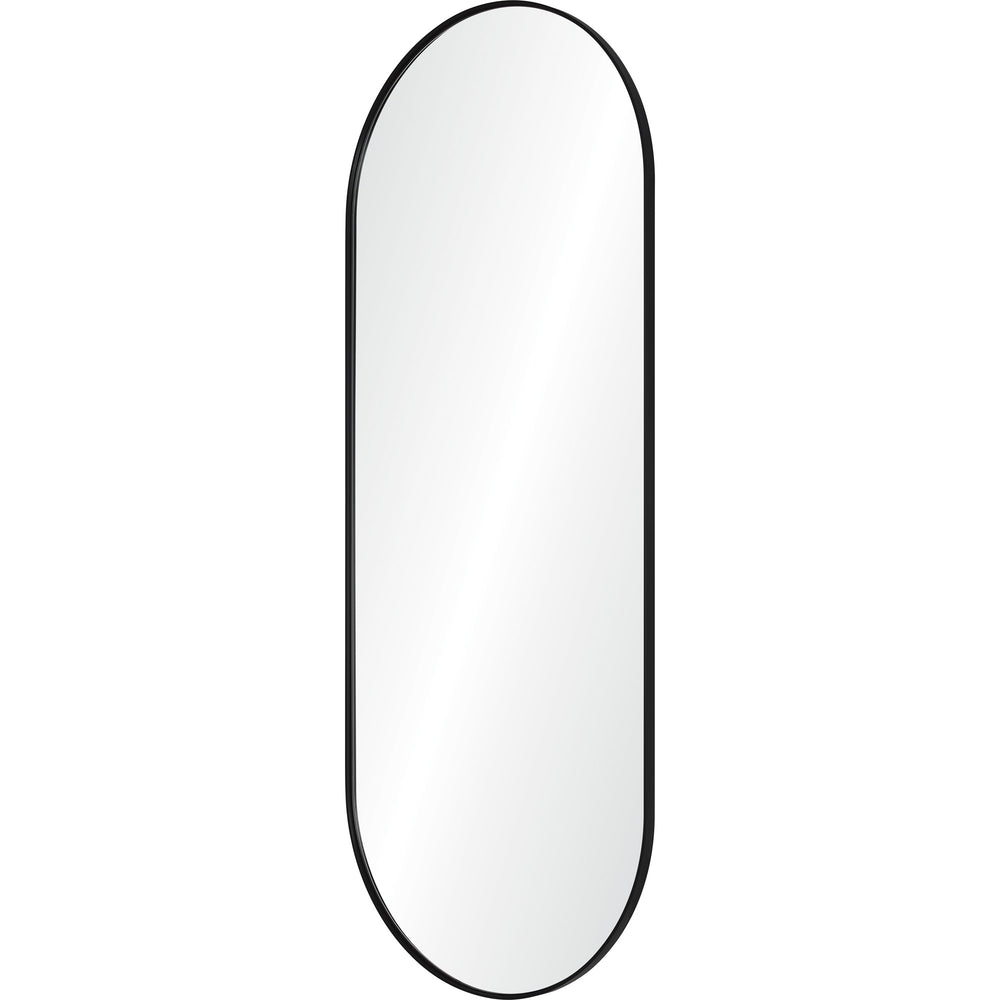 Ammar 60" Tall Oval Wall Mirror, Black - Angle Image - MT2510
