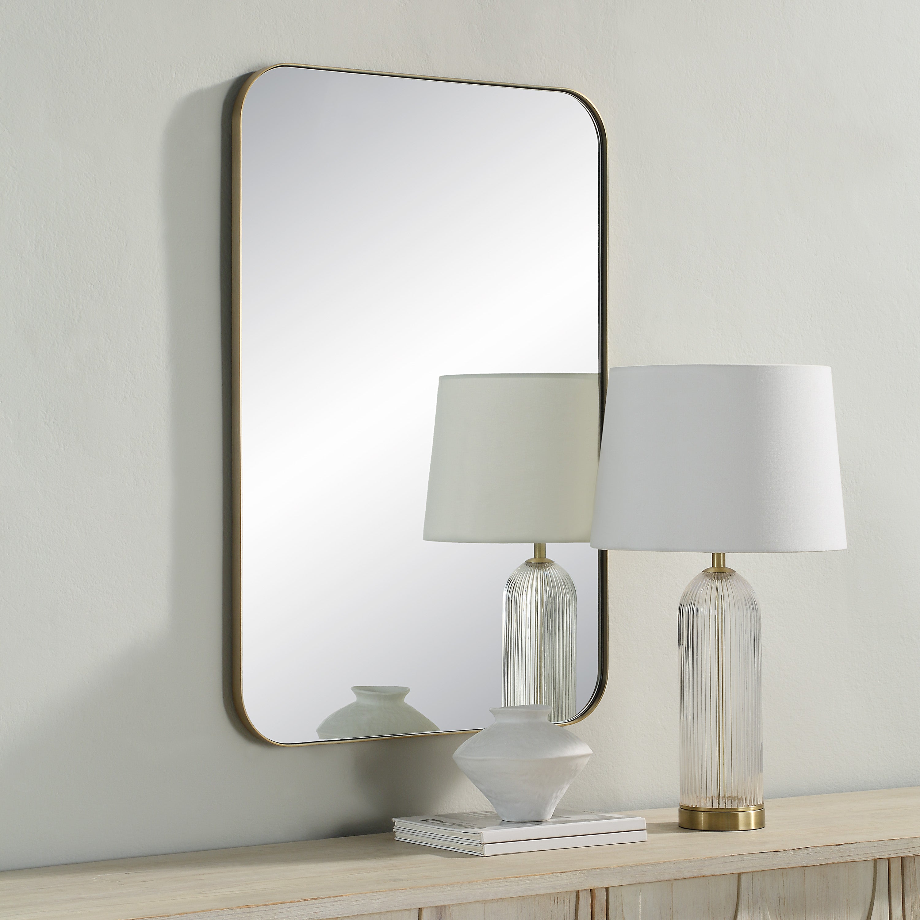 Vesey 36" Tall Rectangle Wall Mirror, Yellow - White Label Lifestyle Image - MT2671