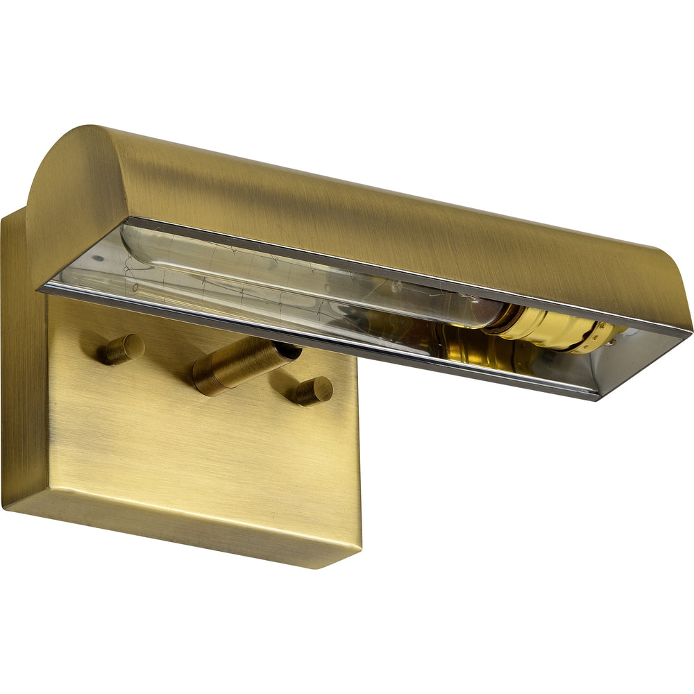 Yorker 4.5" Length Wall Sconce, Antique Brass - Angle Image - WS059