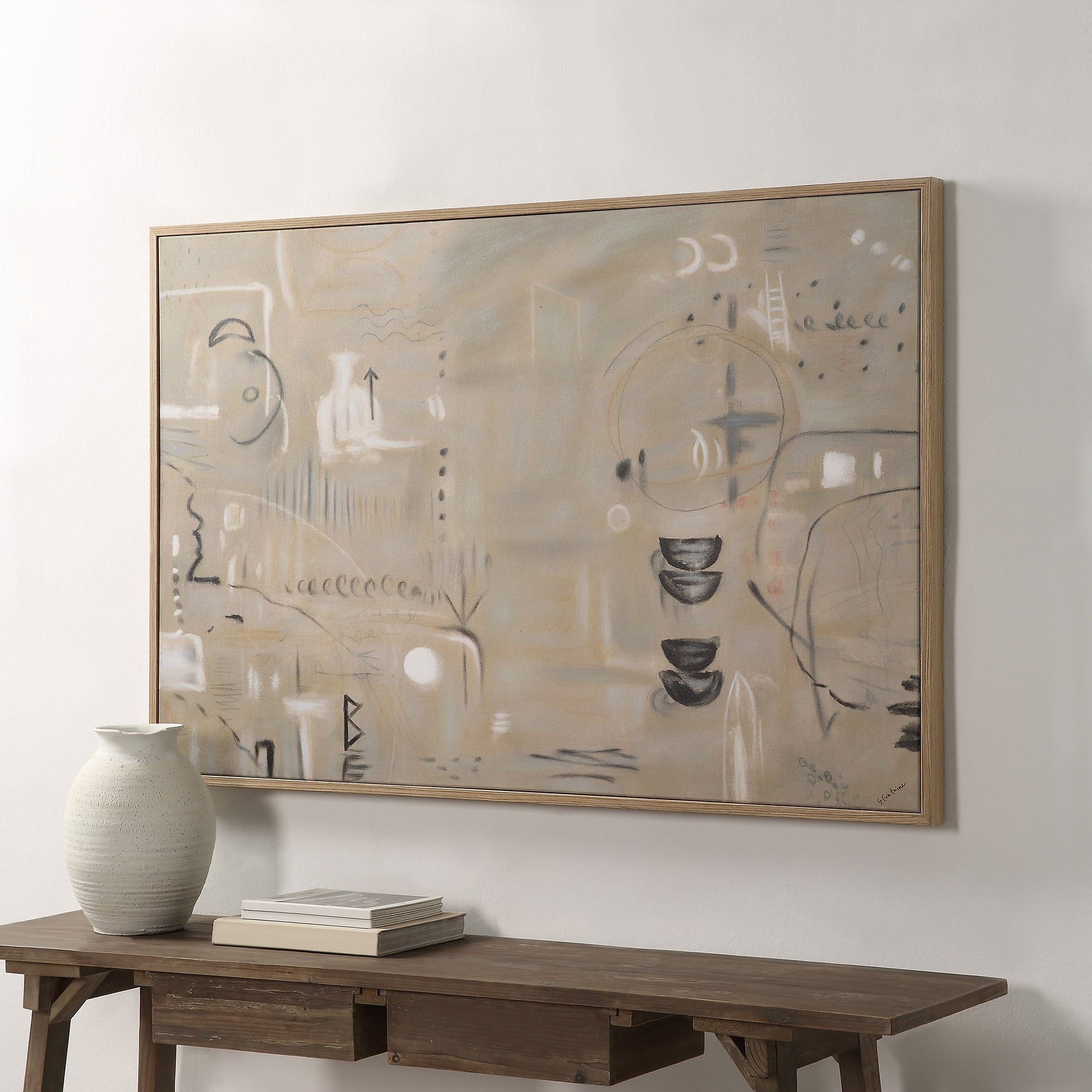 Kore 60" Wide Canvas Art, Grey - Lifestyle Image - OL2135