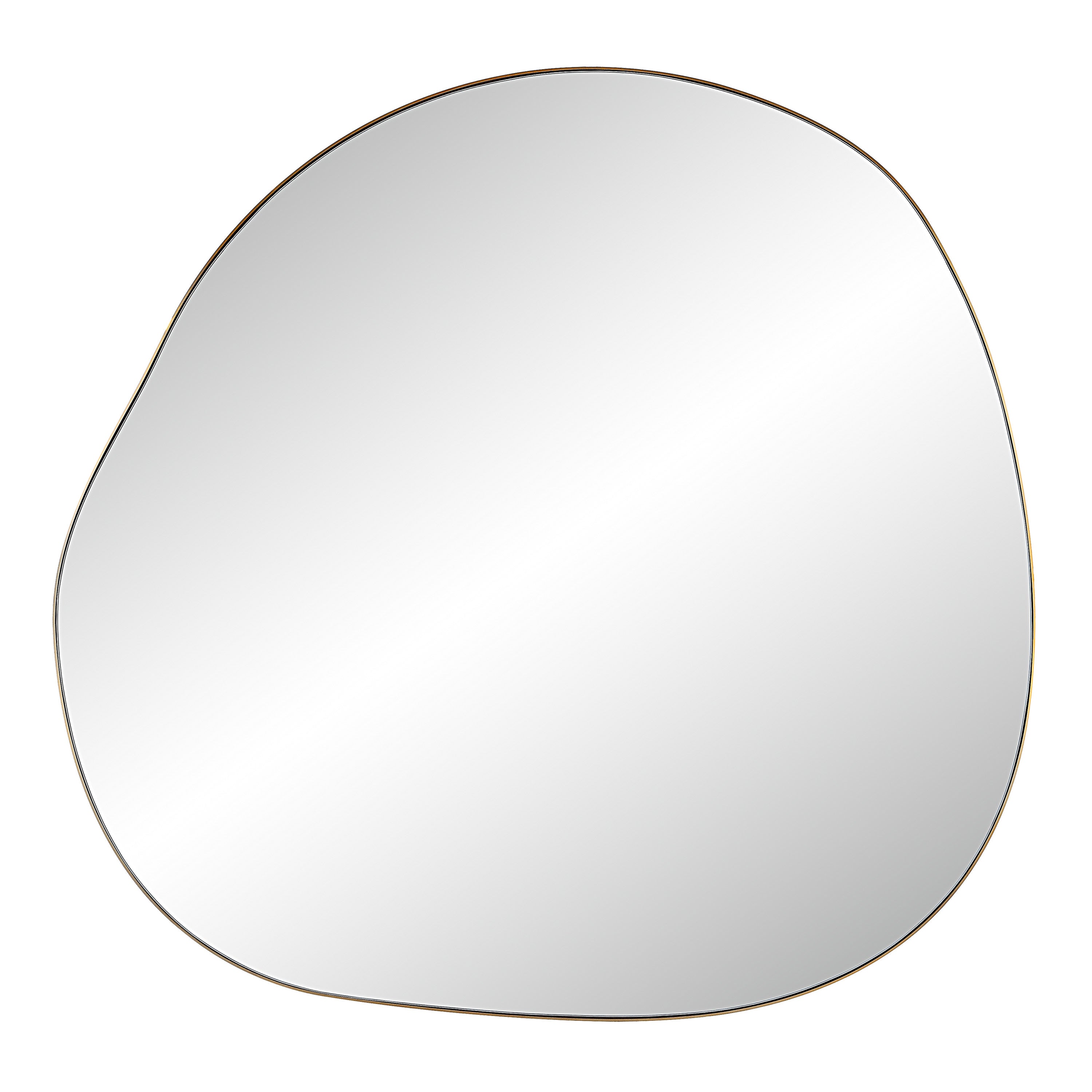 Peony 45" Tall Irregular Round Mirror, Burnished Brass - Main Image - MT2605